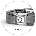 NOMINATION COMPOSABLE CLASSIC BRACELET-BASE STAINLESS STEEL BLACK NN LOGO 530301/SI/002