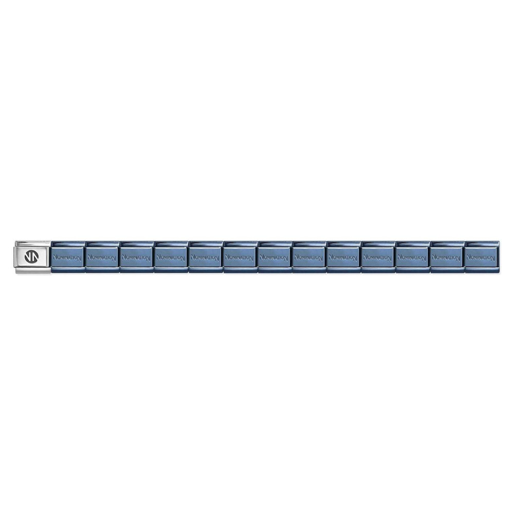 NOMINATION COMPOSABLE CLASSIC BRACELET-BASE STAINLESS STEEL BLUE NN LOGO 530301/SI/016 NOMINATION COMPOSABLE CLASSIC BRACELET-BASE STAINLESS STEEL BLUE NN LOGO 530301/SI/016
