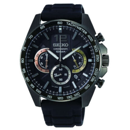 Seiko Conceptual Chronograph Black Silicone Strap SSB349P1