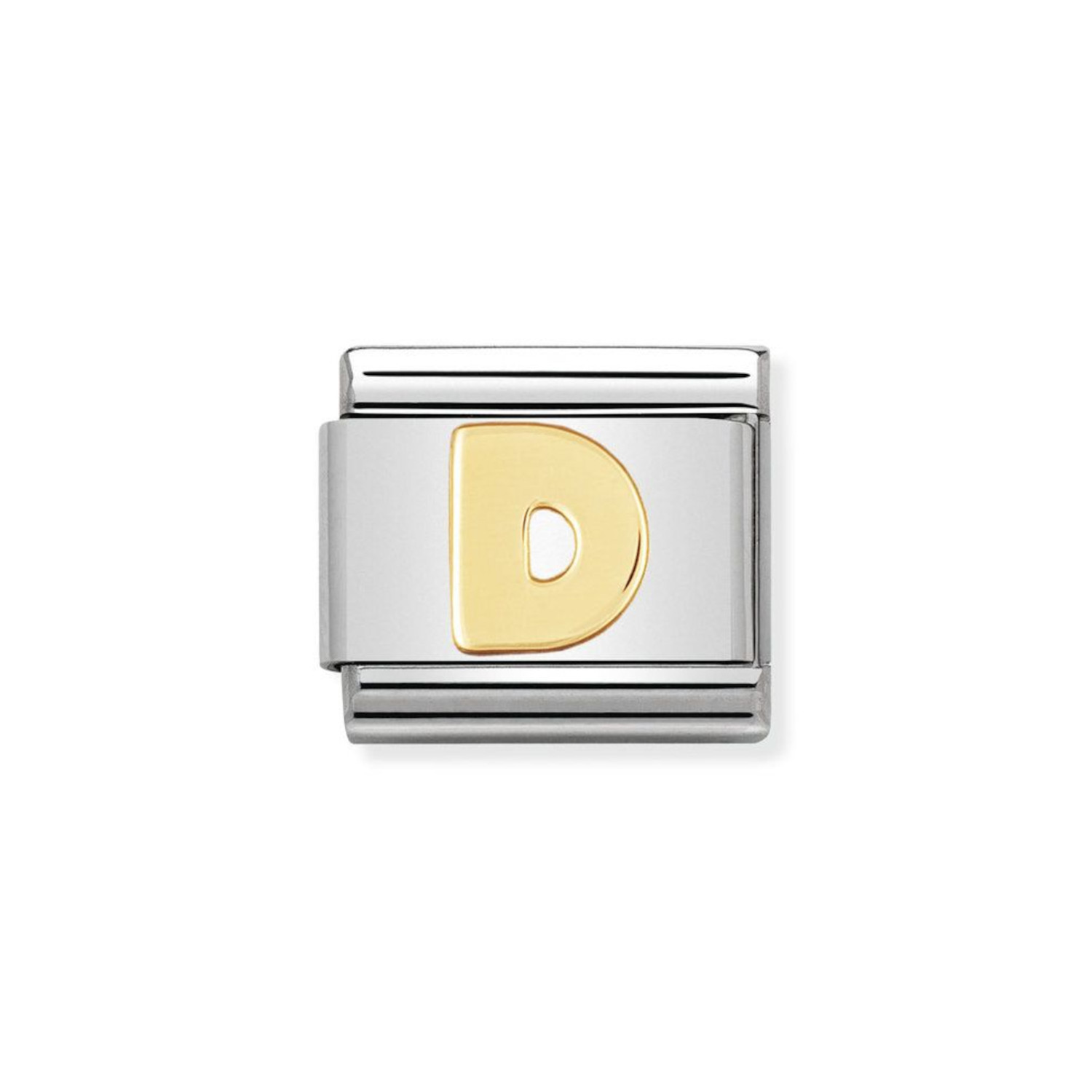 NOMINATION COMPOSABLE CLASSIC LINK LETTER D IN 18K GOLD 030101/04