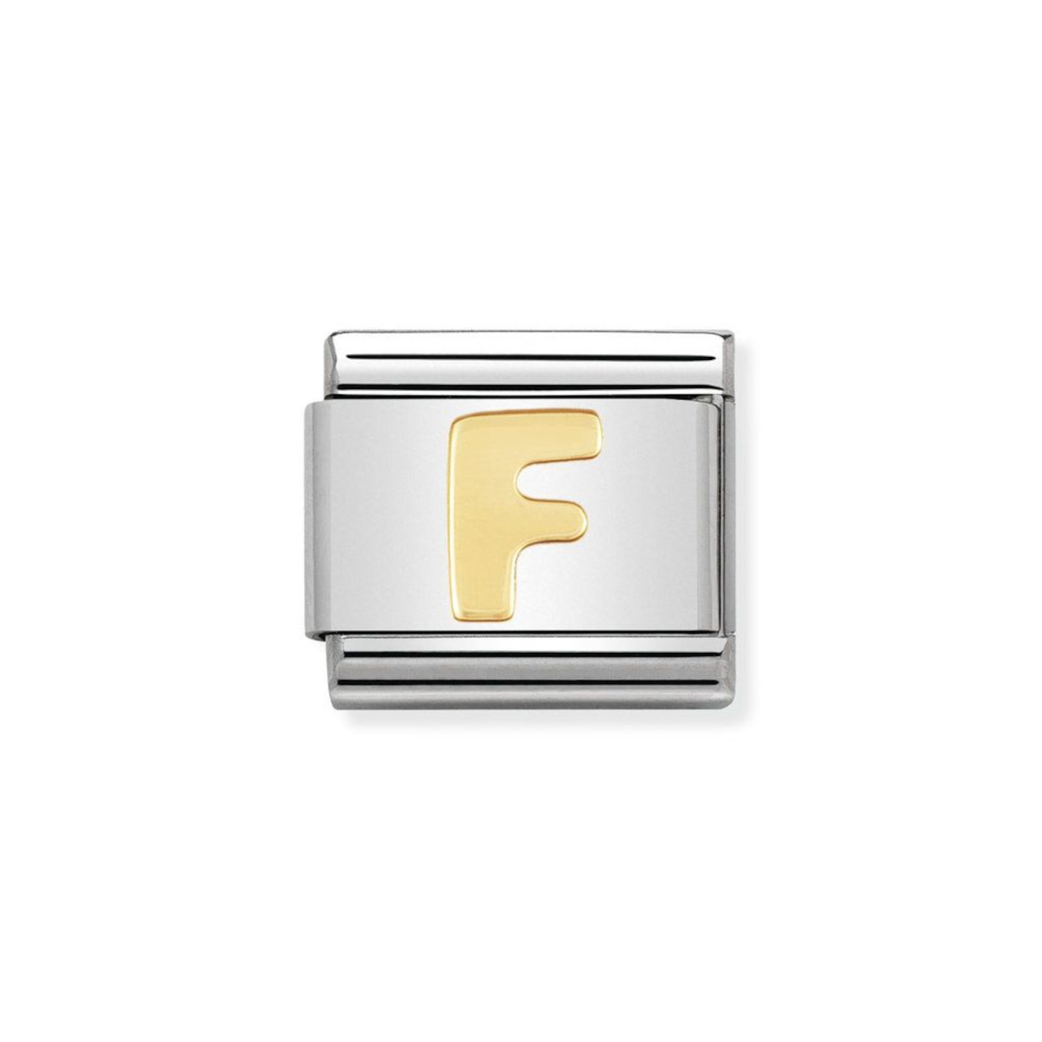 NOMINATION COMPOSABLE CLASSIC LINK LETTER F IN 18K GOLD 030101/06