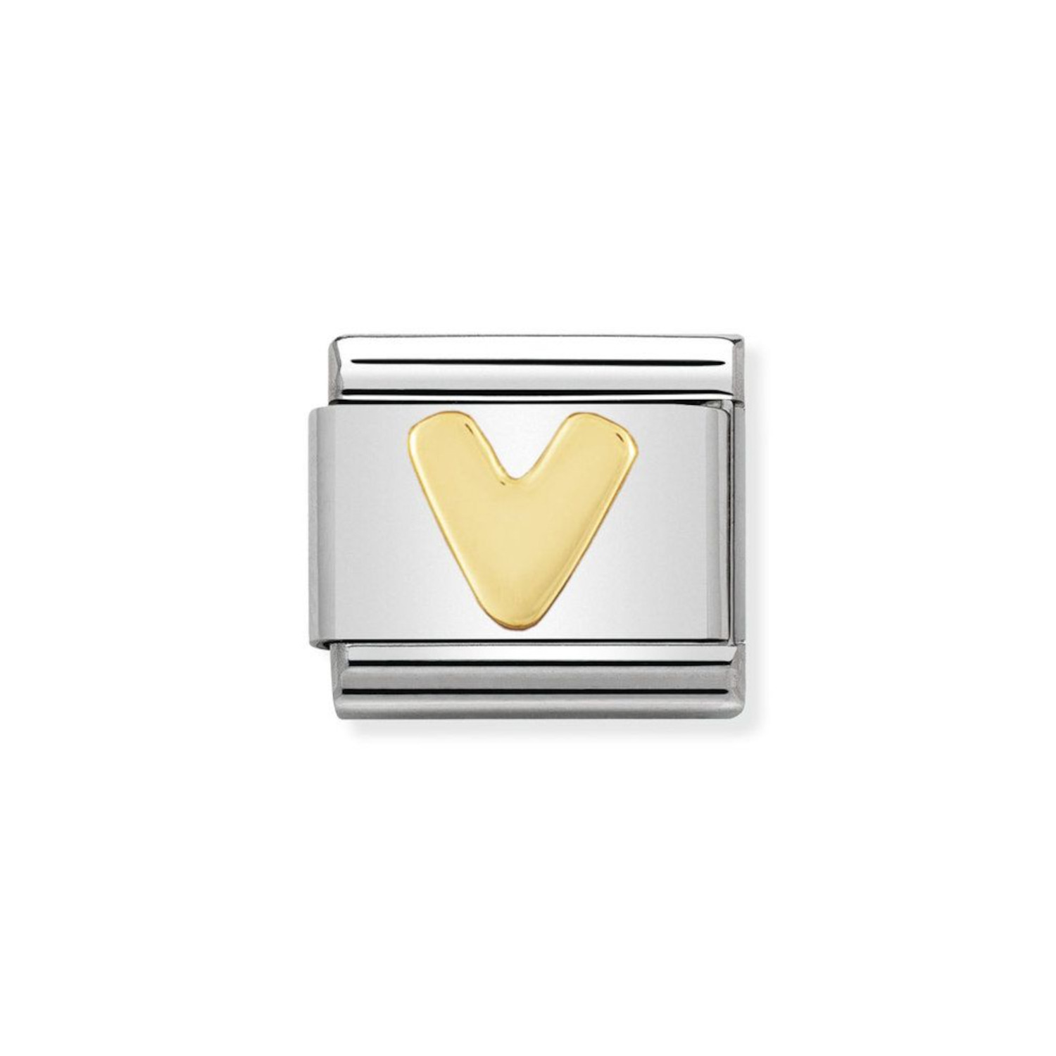 NOMINATION COMPOSABLE CLASSIC LINK LETTER V IN 18K GOLD 030101/22