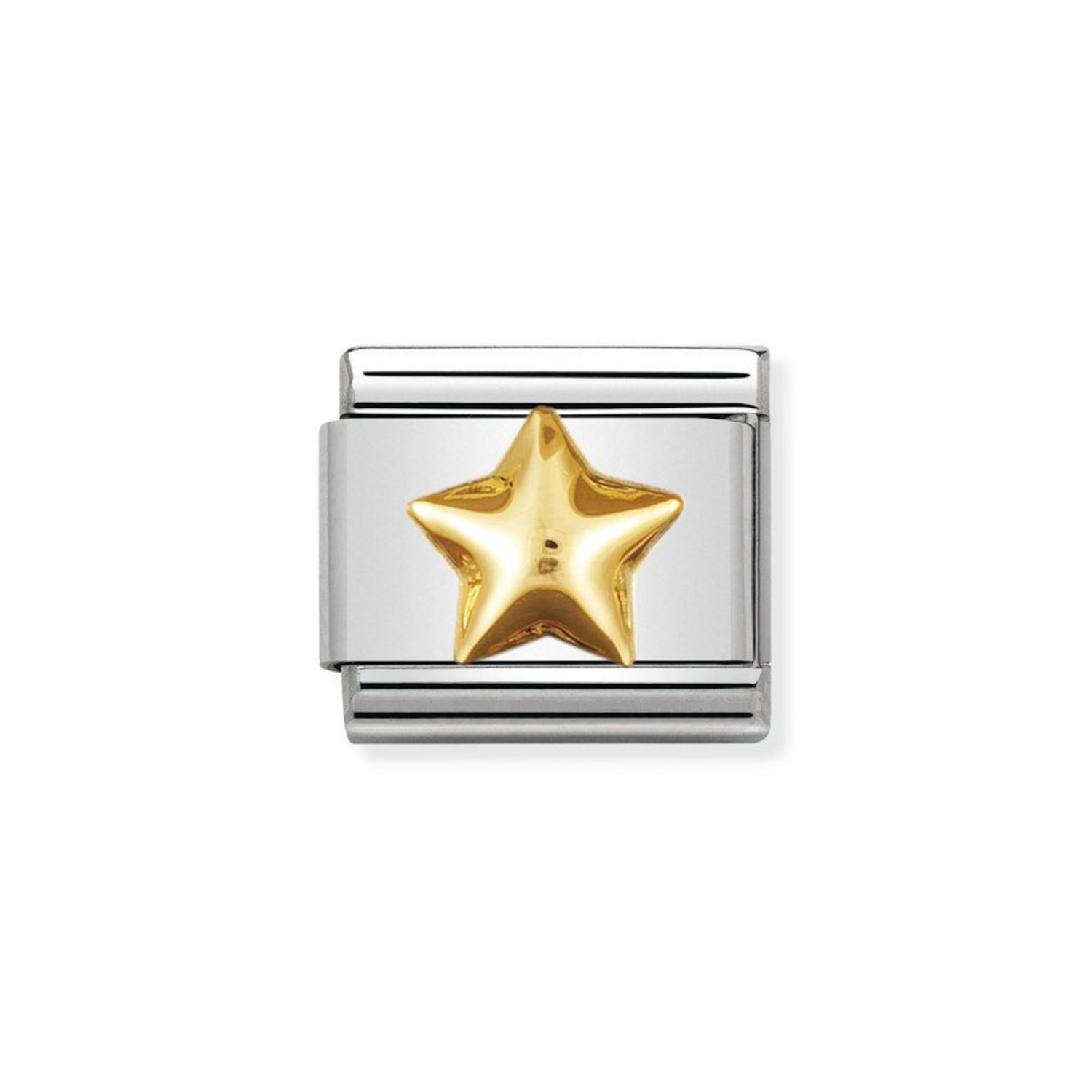 NOMINATION COMPOSABLE CLASSIC LINK RAISED STAR IN 18K GOLD 030110/12