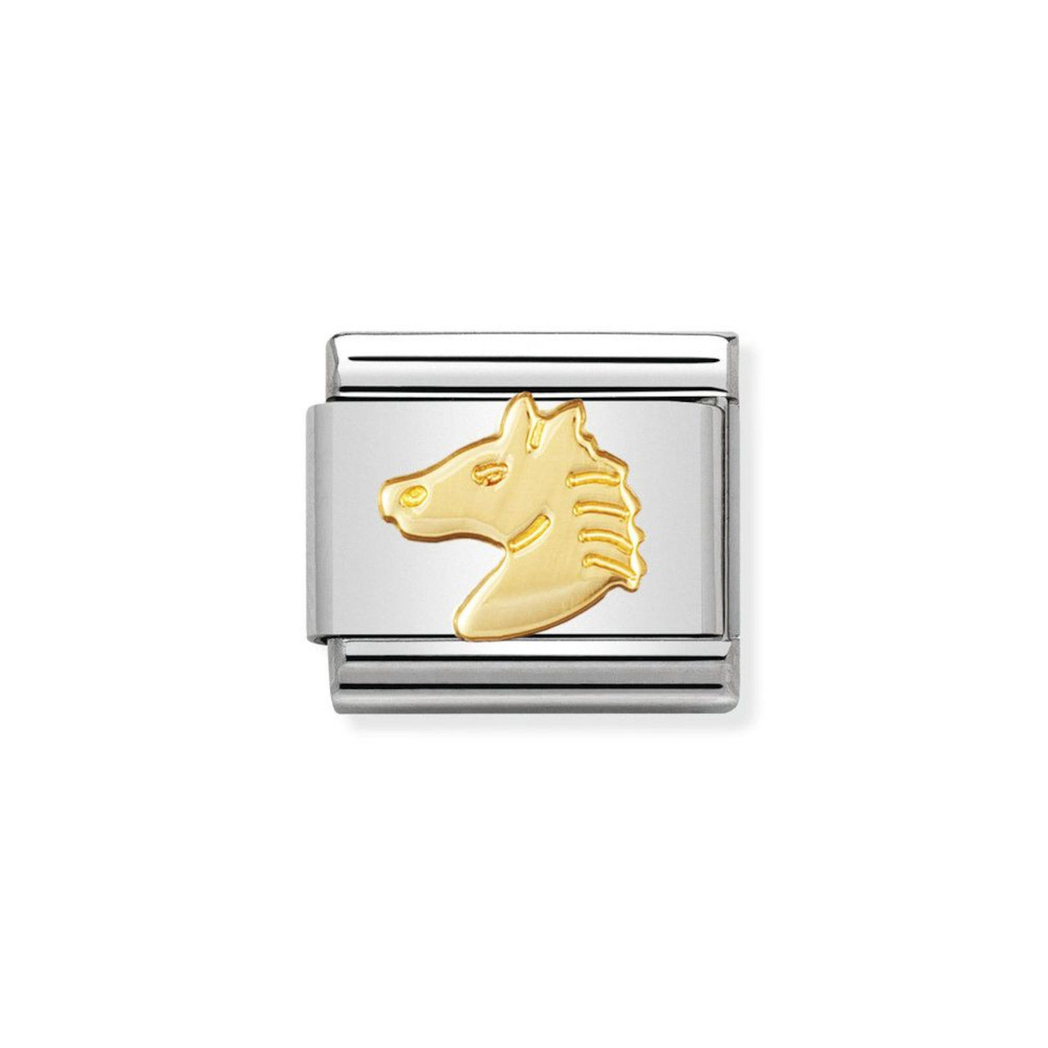 NOMINATION COMPOSABLE CLASSIC LINK HORSE'S HEAD IN 18K GOLD 030112/10