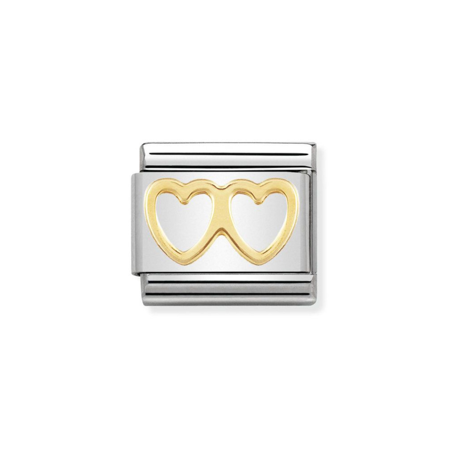 NOMINATION COMPOSABLE CLASSIC LINK DOUBLE HEART IN 18K GOLD 030116/03