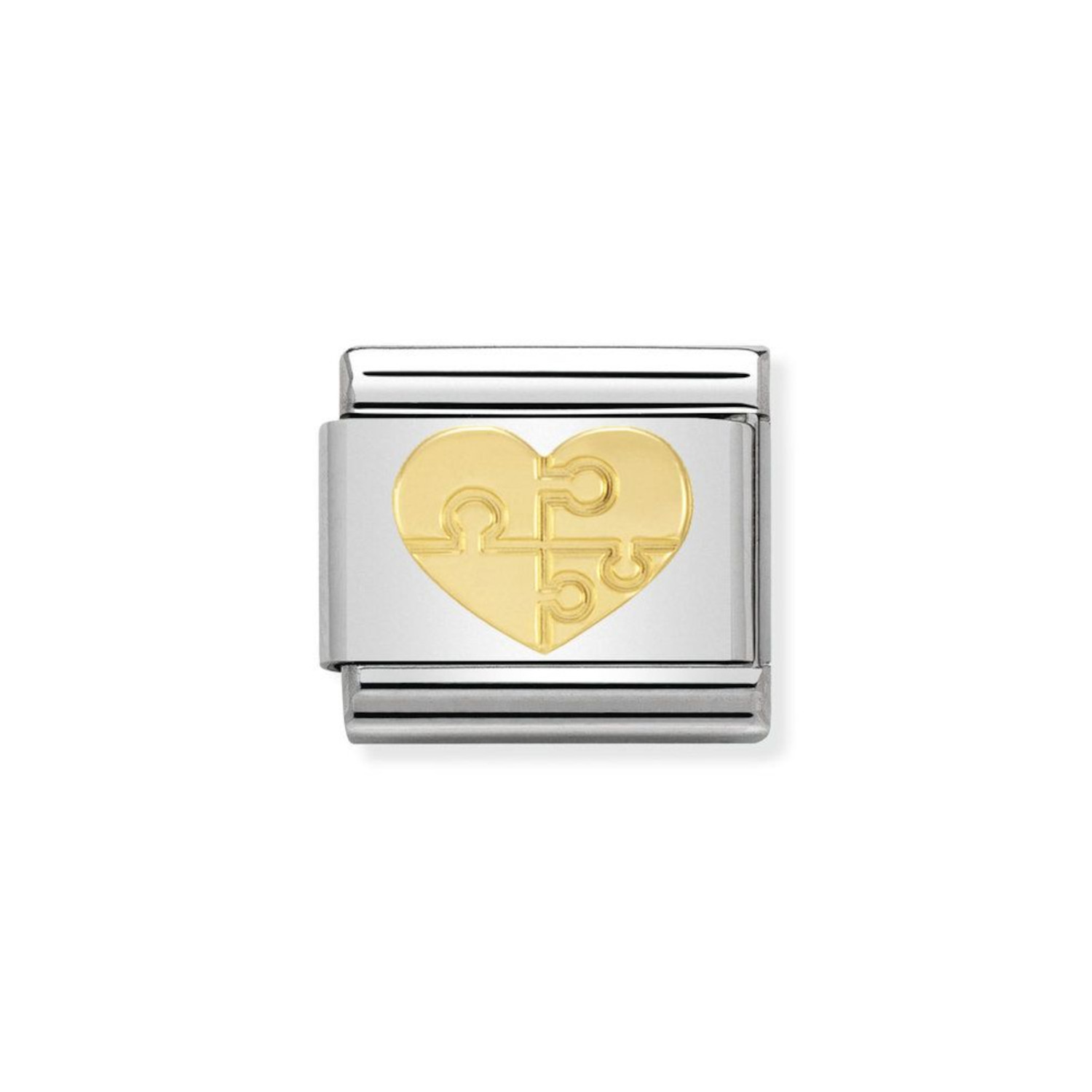 NOMINATION COMPOSABLE CLASSIC LINK HEART WITH PUZZLE IN 18K GOLD 030116/18