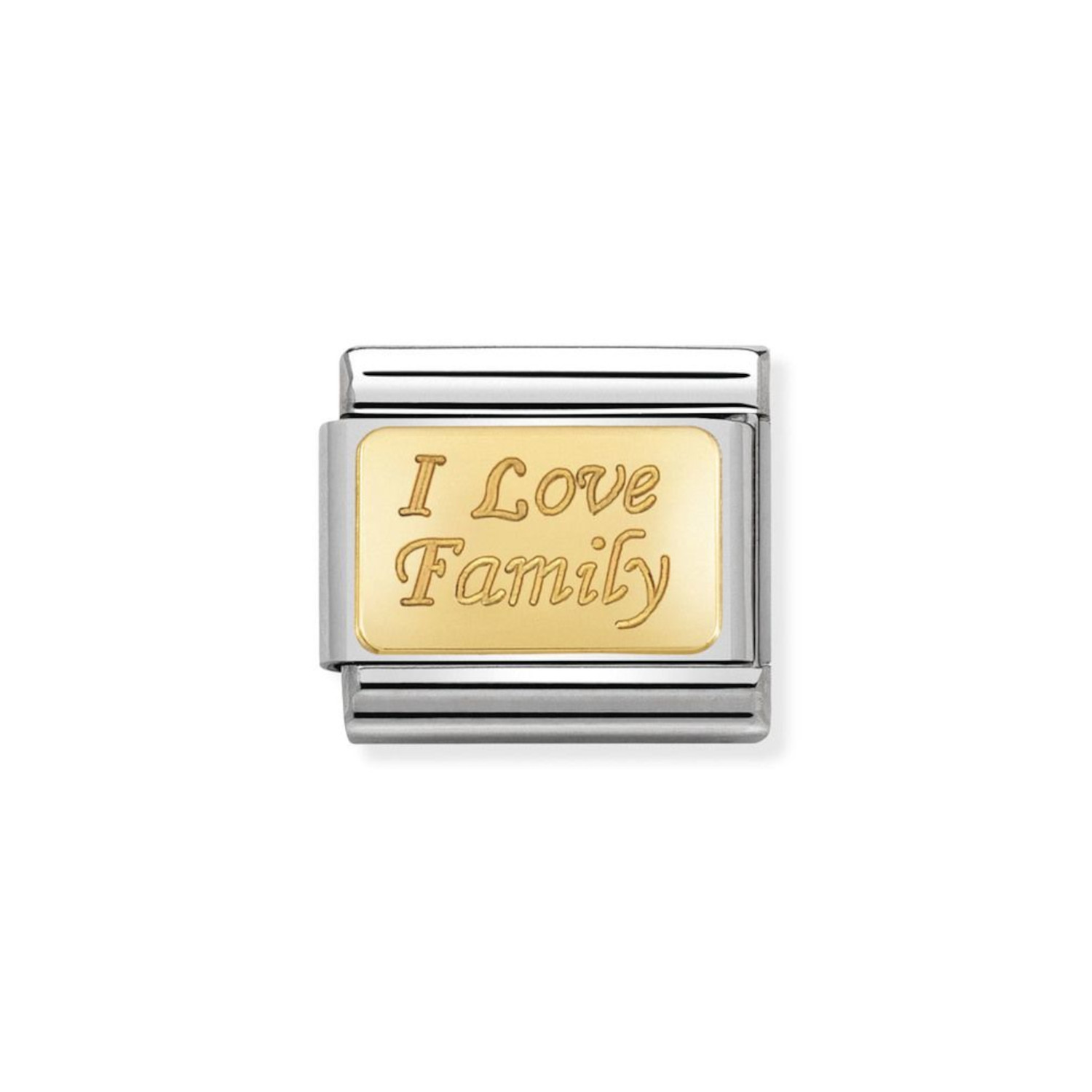 NOMINATION COMPOSABLE CLASSIC LINK I LOVE FAMILY IN 18K GOLD 030121/33