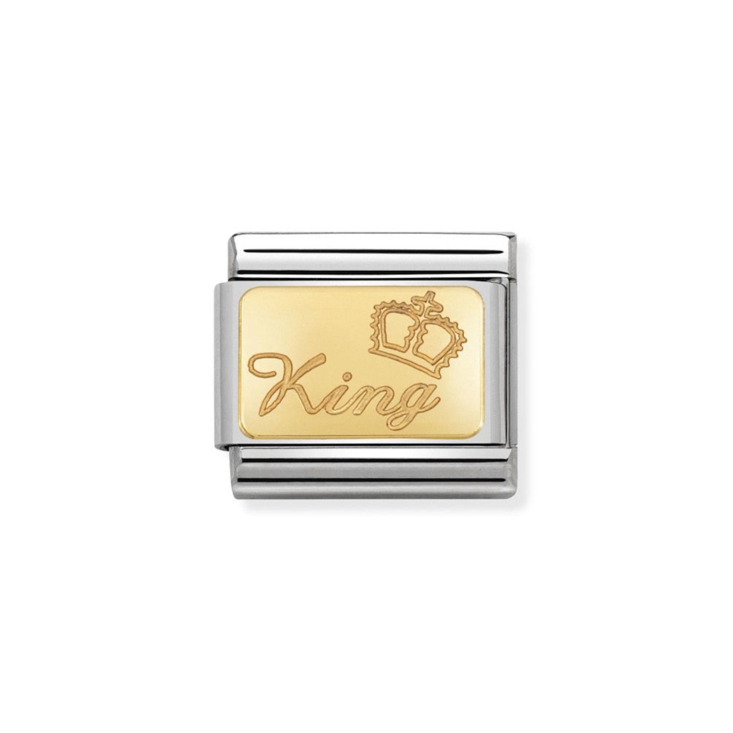 NOMINATION COMPOSABLE CLASSIC LINK KING IN 18K GOLD 030121/48