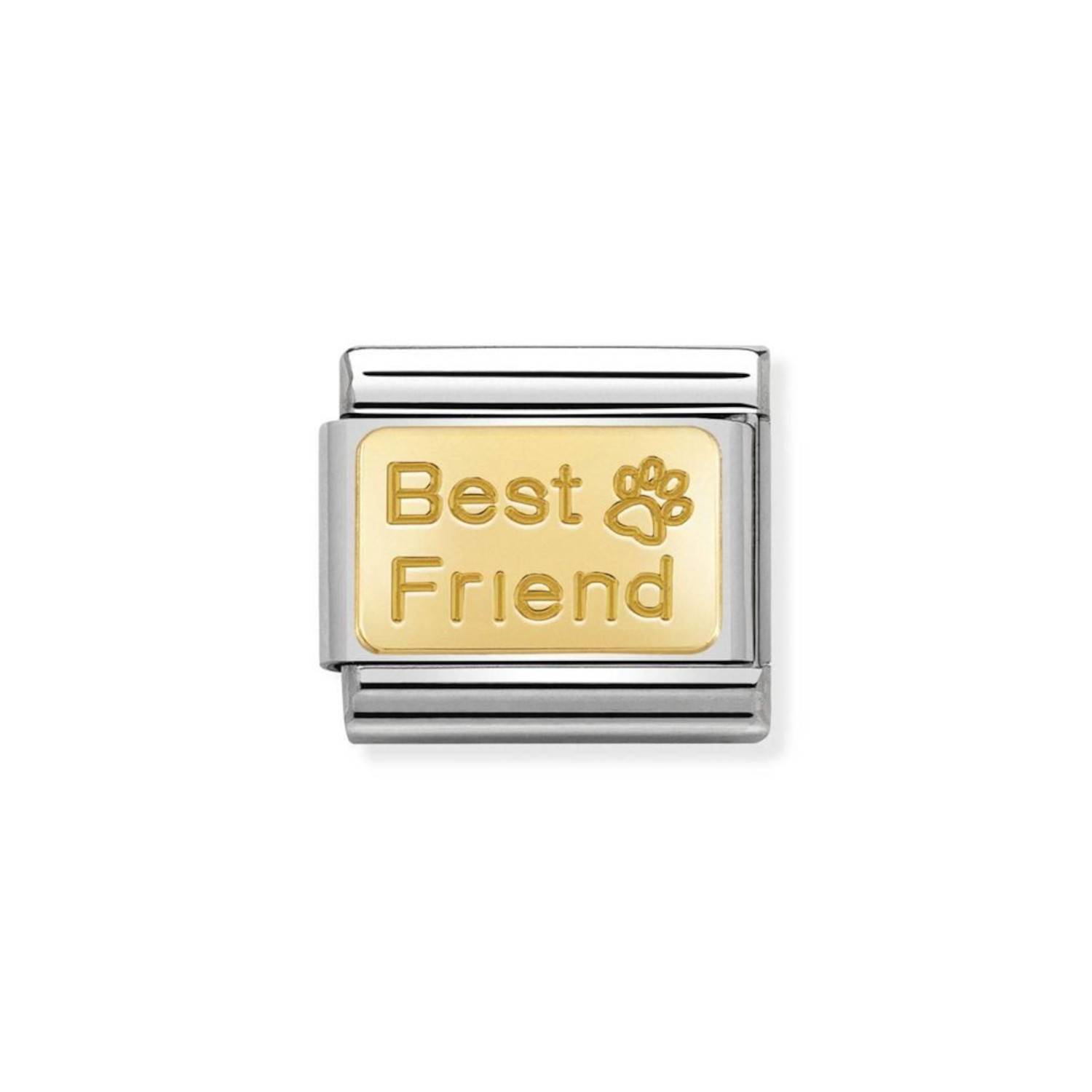 NOMINATION COMPOSABLE CLASSIC LINK BEST FRIEND WITH FOOTPRINT IN 18K GOLD 030121/50