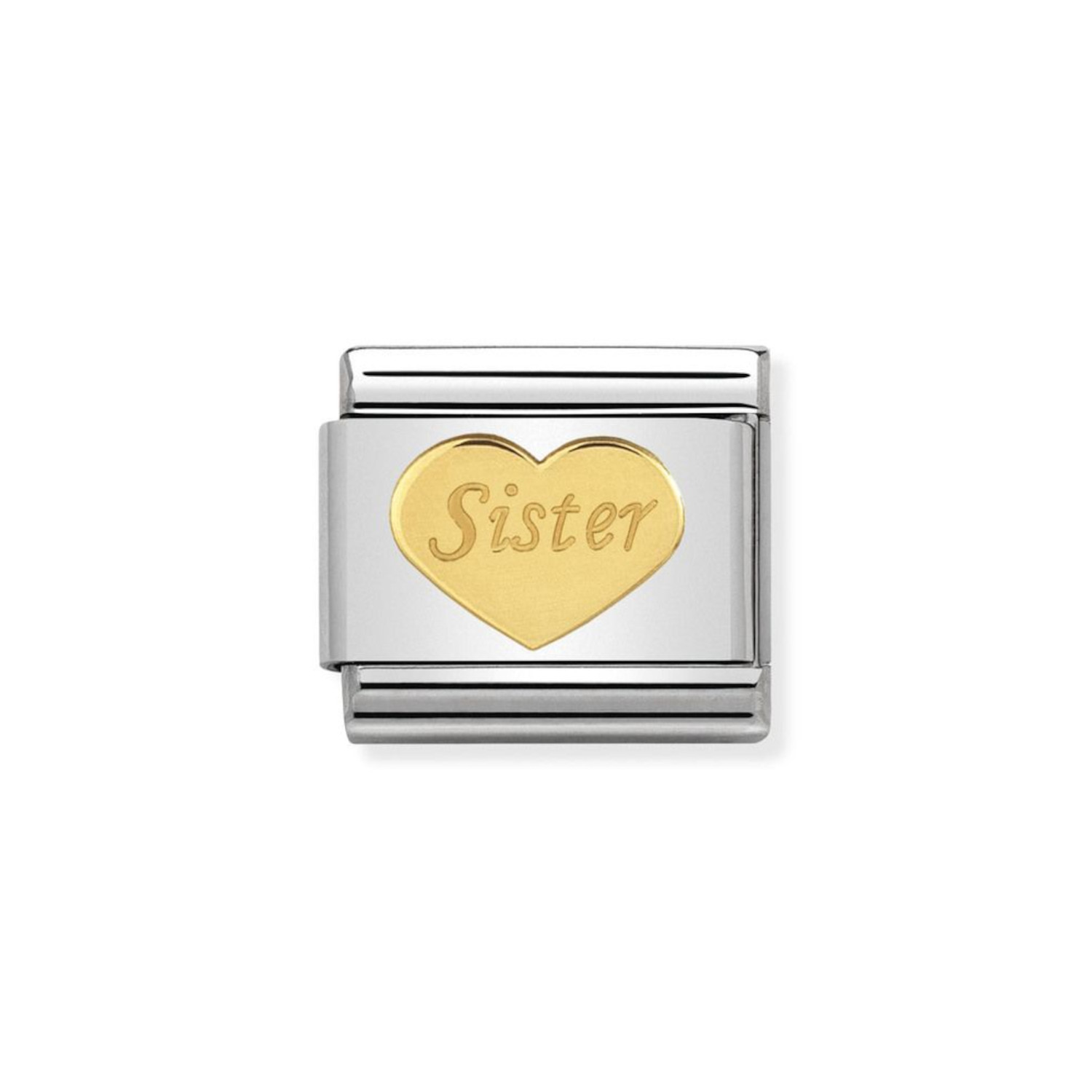 NOMINATION COMPOSABLE CLASSIC LINK SISTER HEART IN 18K GOLD 030162/36