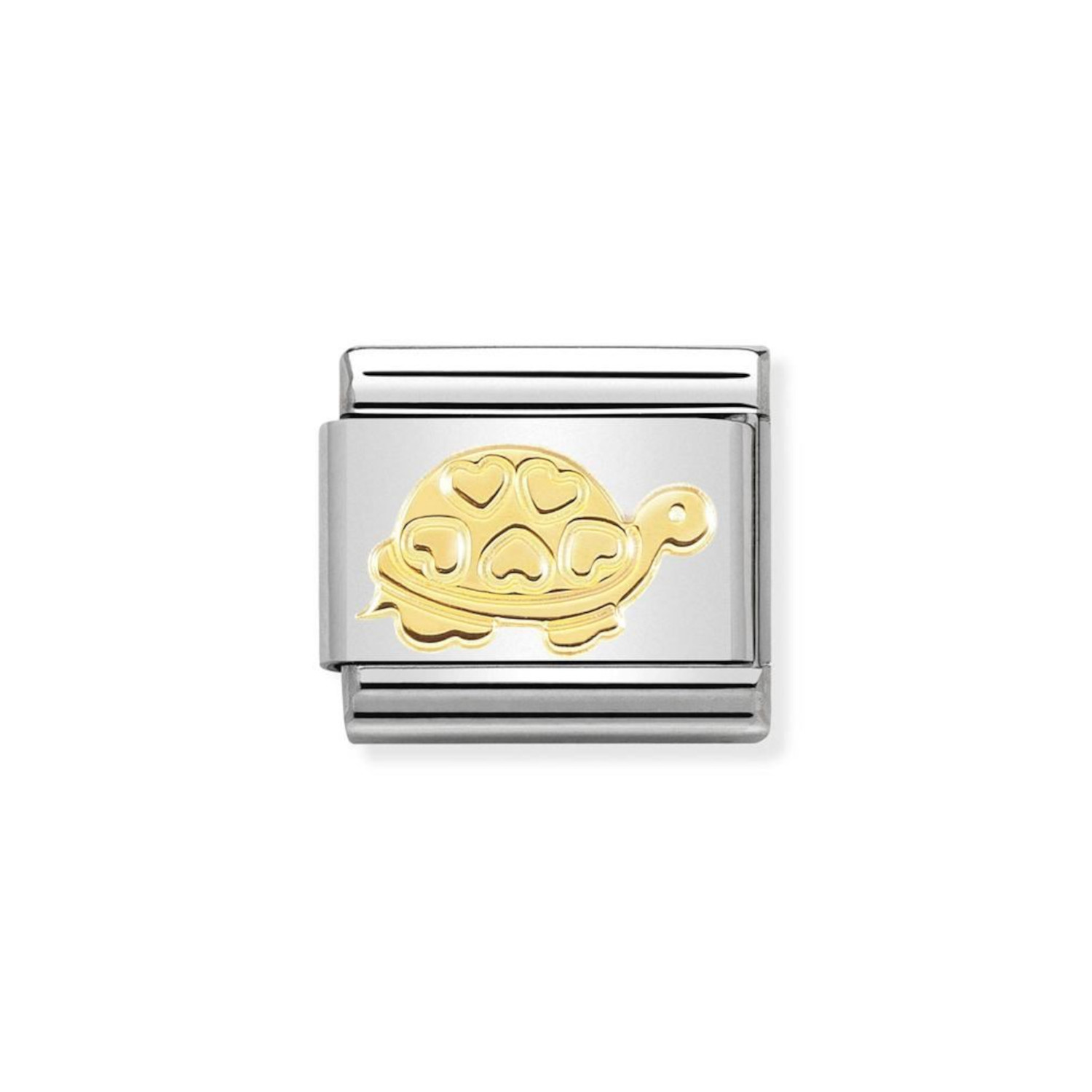 NOMINATION COMPOSABLE CLASSIC LINK TURTLE WITH HEARTS IN 18K GOLD 030162/51