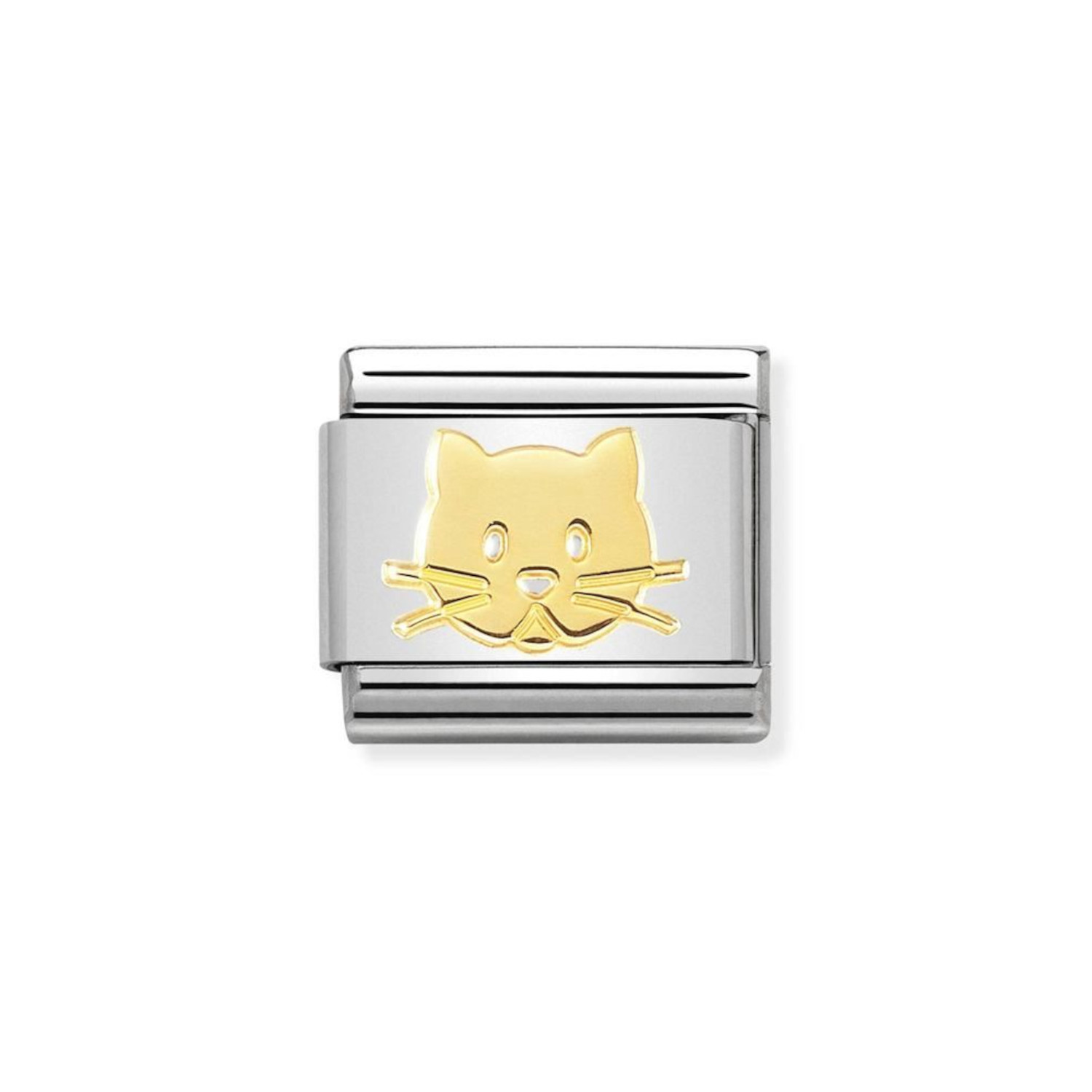 NOMINATION COMPOSABLE CLASSIC LINK CAT FACE IN 18K GOLD 030162/53