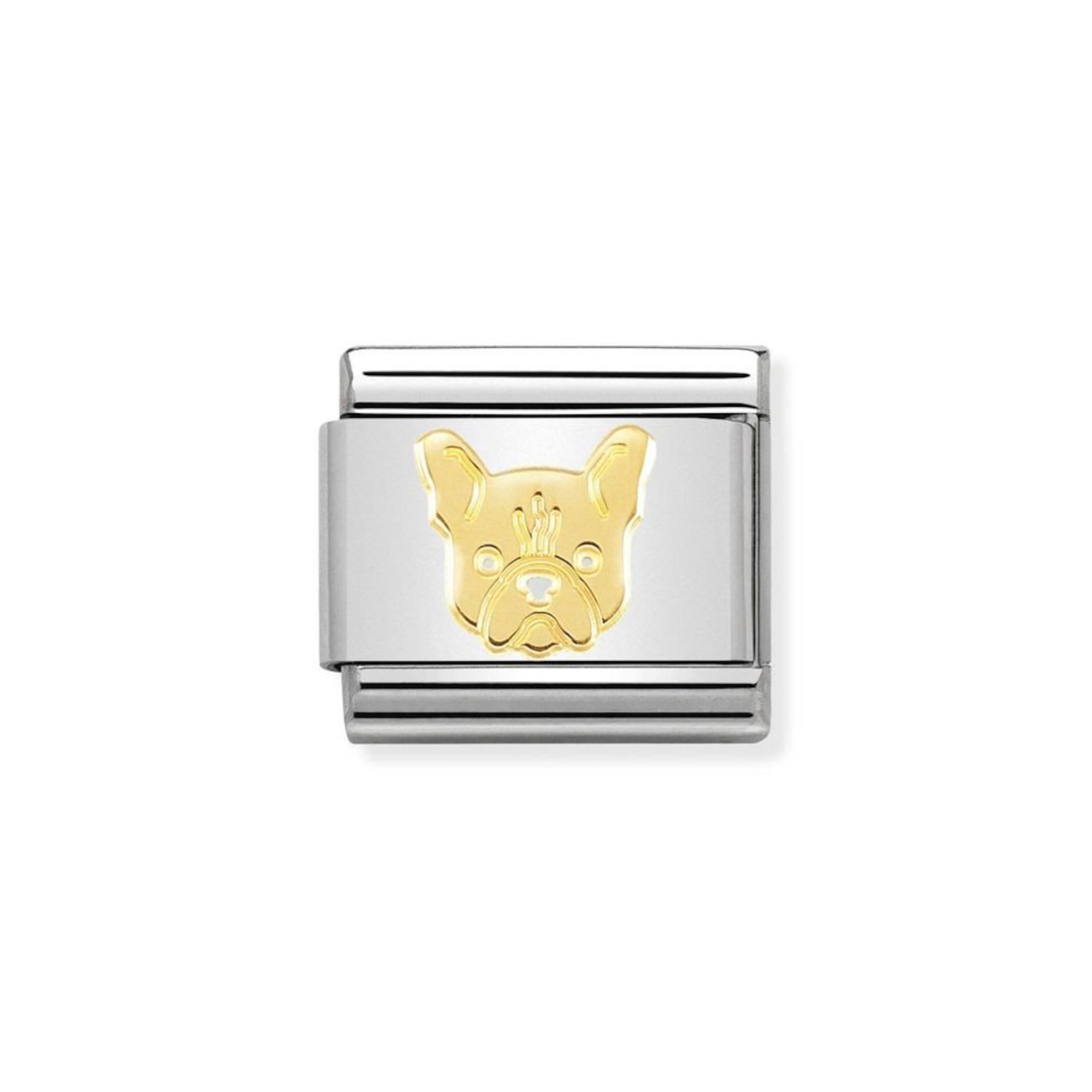 NOMINATION COMPOSABLE CLASSIC LINK FRENCH BULLDOG IN 18K GOLD 030162/54