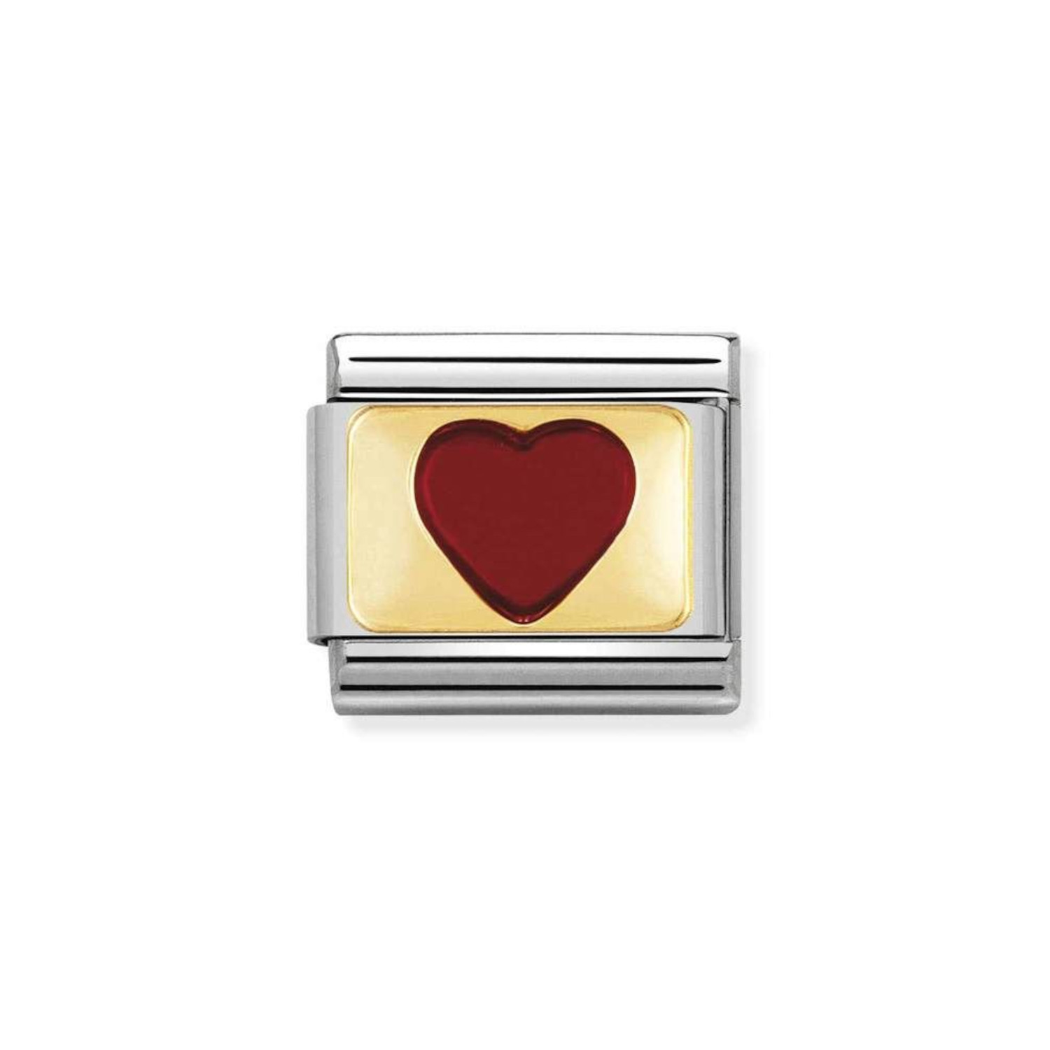 NOMINATION COMPOSABLE CLASSIC LINK RED HEART IN 18K GOLD 030206/33