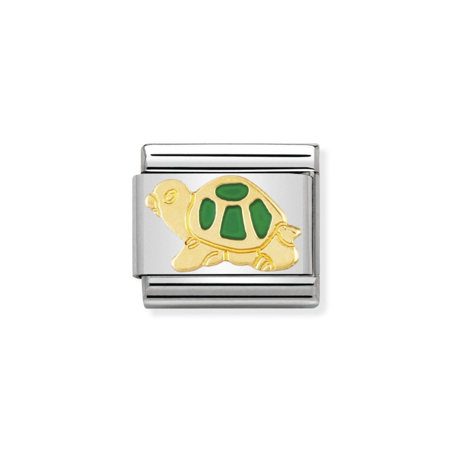 NOMINATION COMPOSABLE CLASSIC LINK GREEN TURTLE IN 18K GOLD 030212/12
