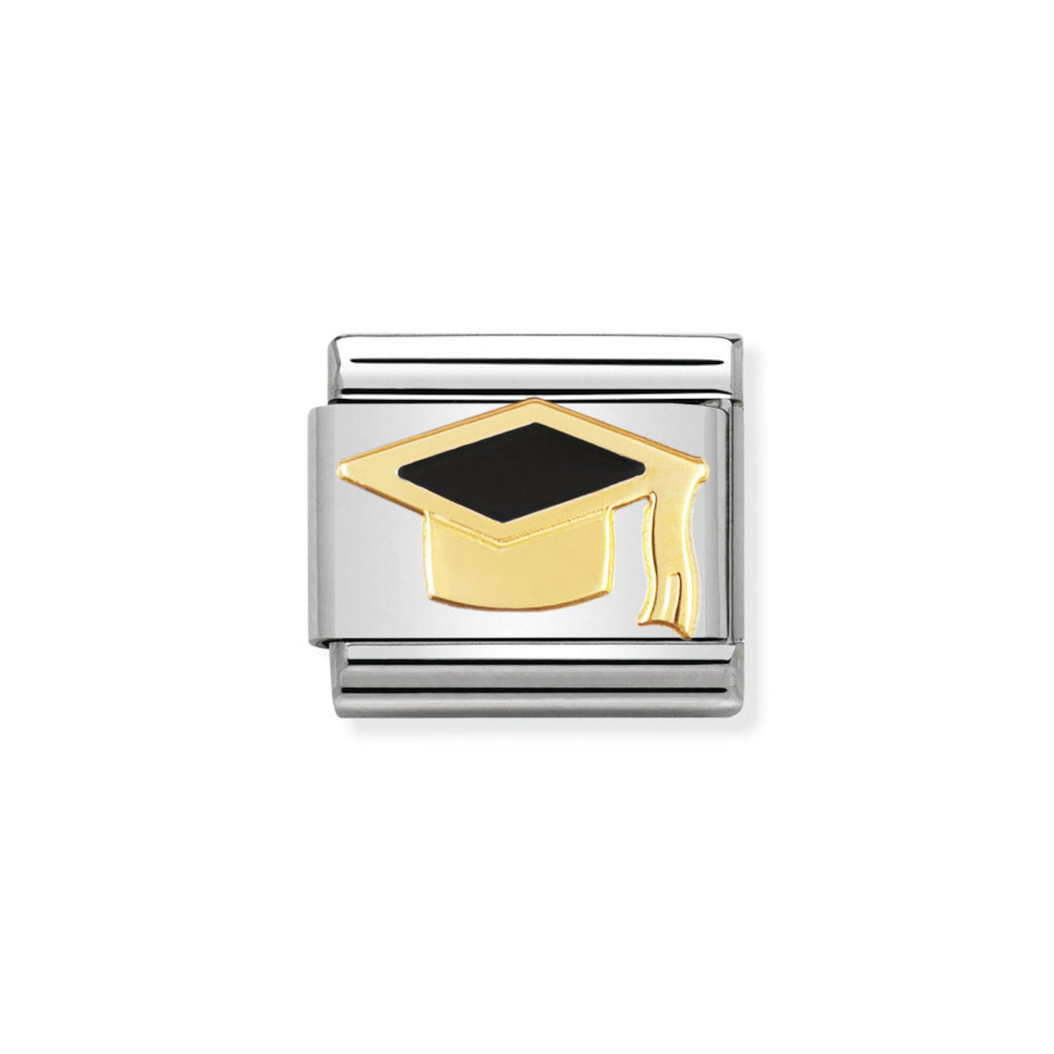 NOMINATION COMPOSABLE CLASSIC LINK BLACK GRADUATE HAT IN 18K GOLD 030223/08