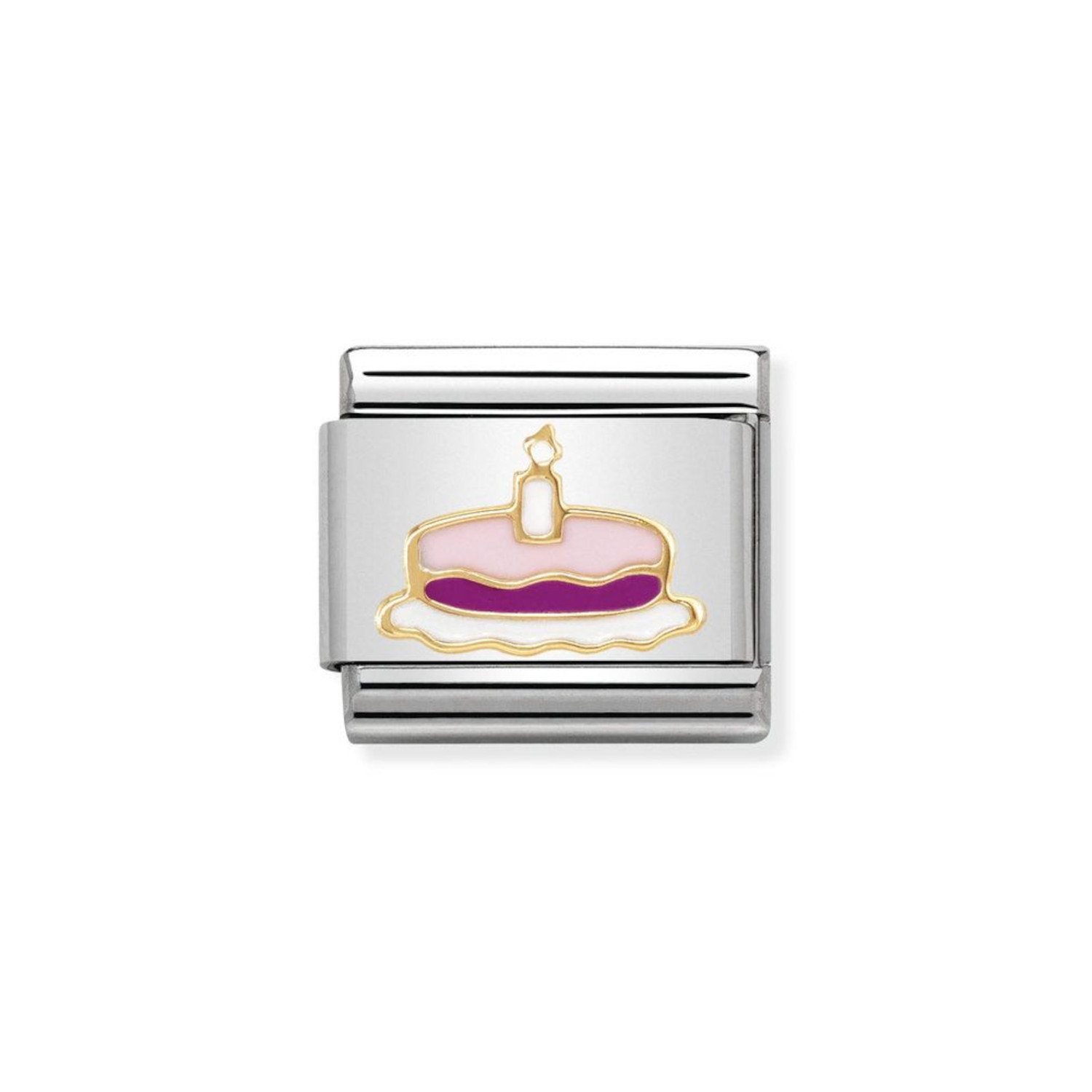 NOMINATION COMPOSABLE CLASSIC LINK BIRTHDAY CAKE IN 18K GOLD 030285/05