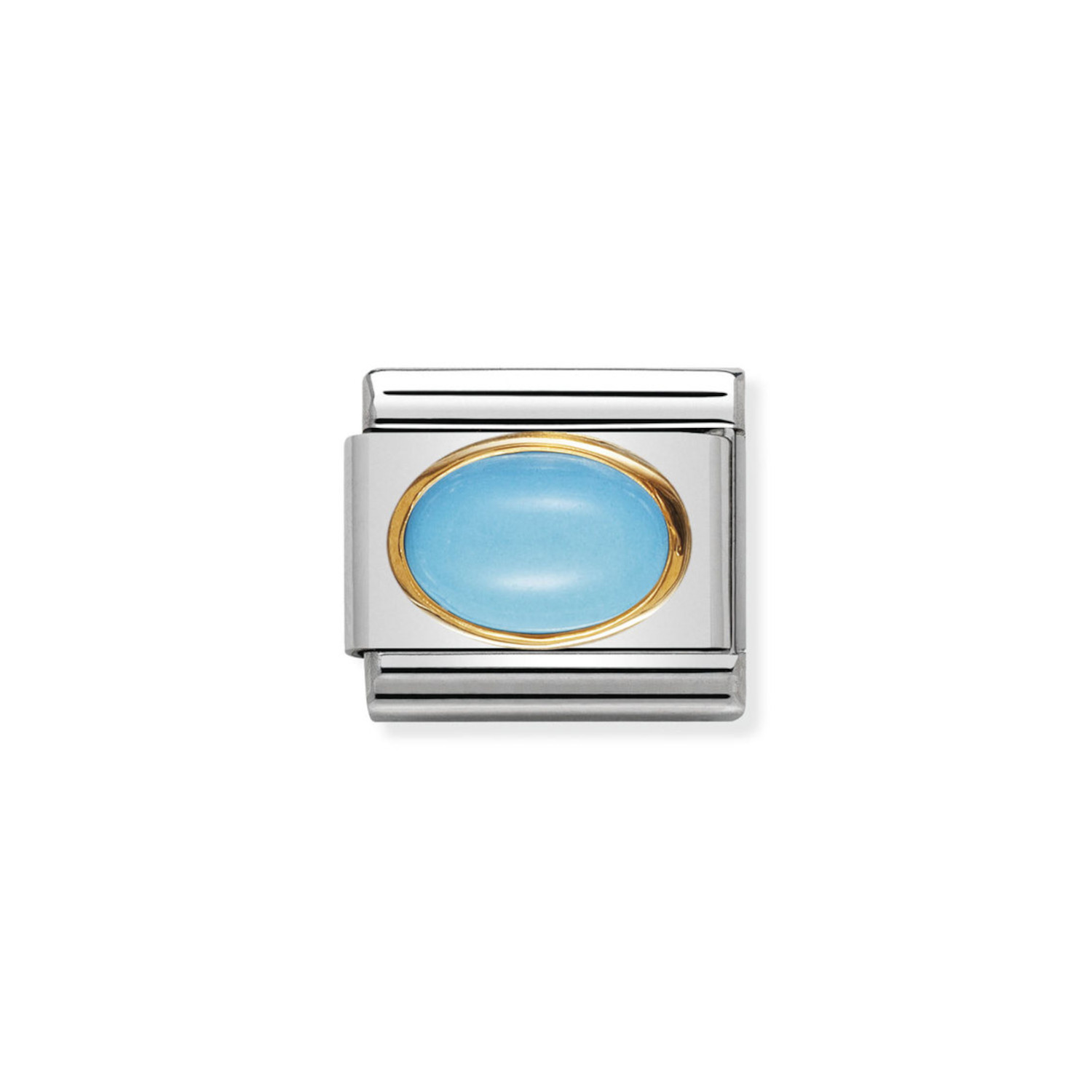 NOMINATION COMPOSABLE CLASSIC LINK IN 18K GOLD WITH TURQUOISE 030502/06