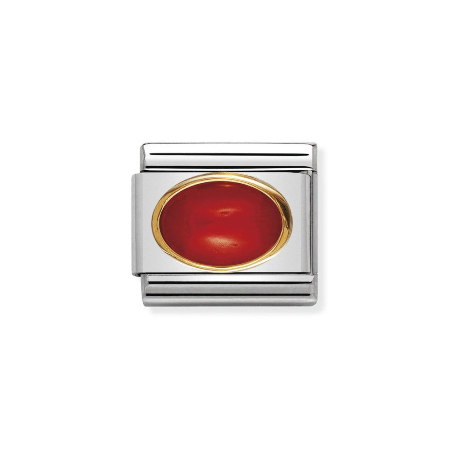 NOMINATION COMPOSABLE CLASSIC LINK IN 18K GOLD WITH RED CORAL 030502/11
