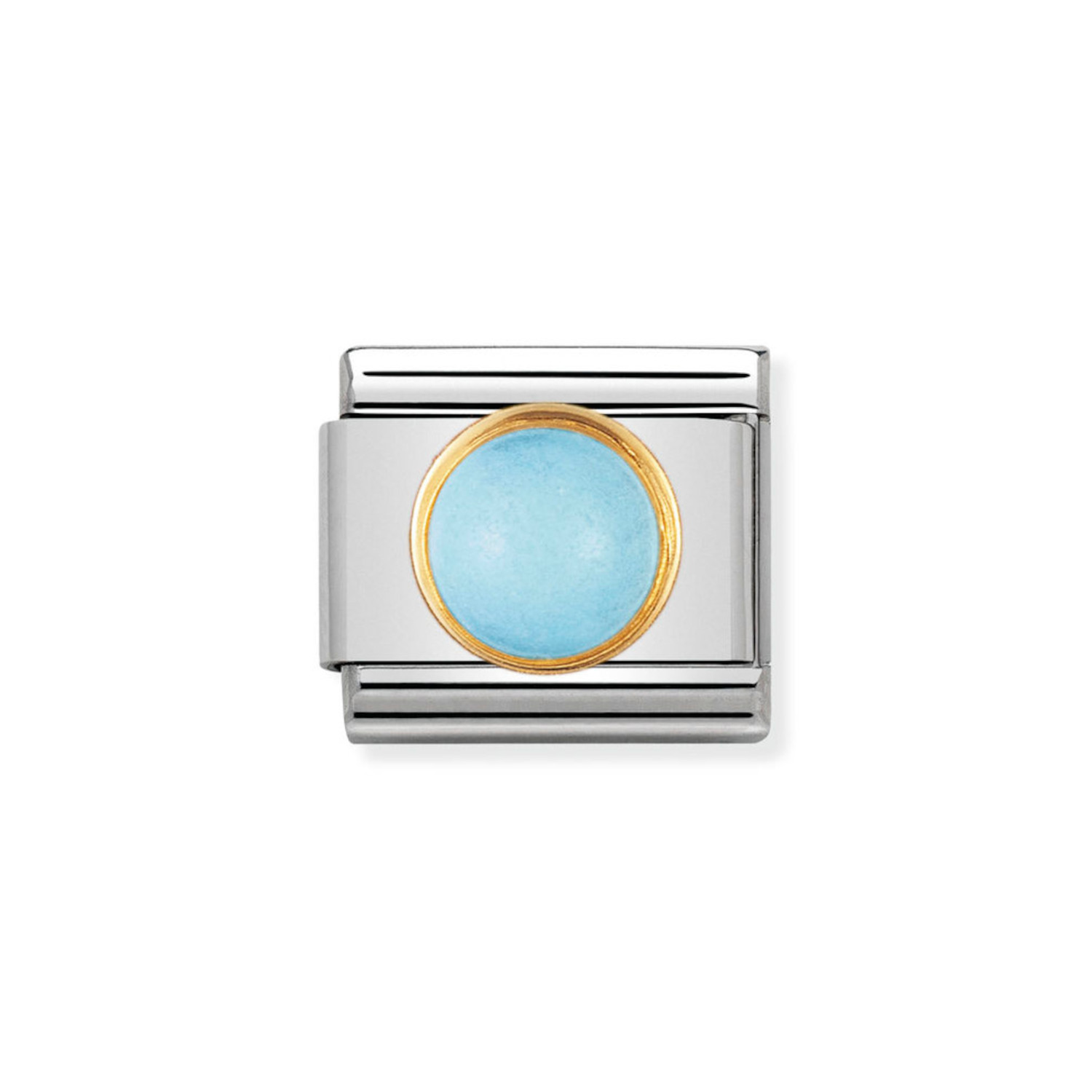 NOMINATION COMPOSABLE CLASSIC LINK IN 18K GOLD WITH TURQUOISE 030503/06