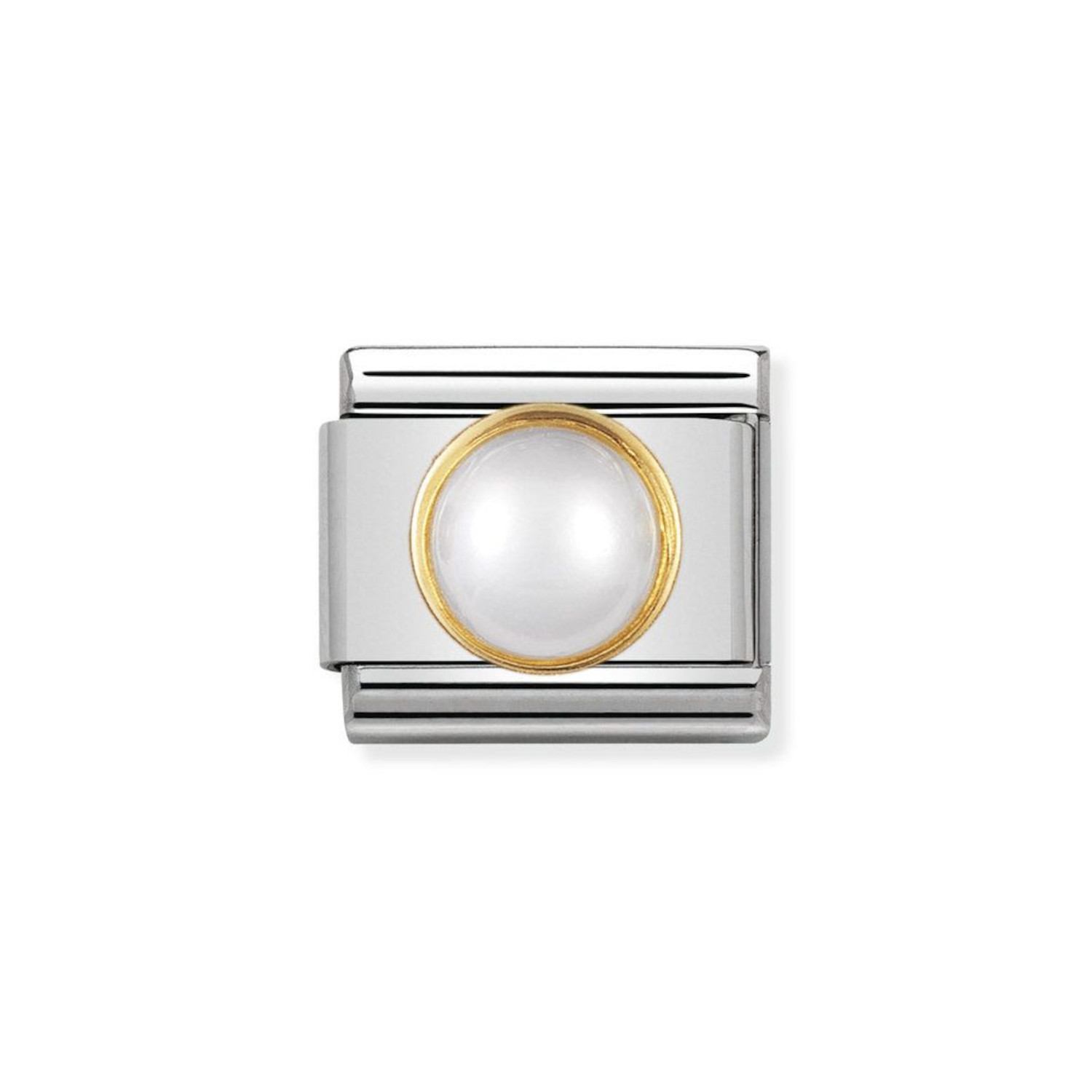 NOMINATION COMPOSABLE CLASSIC LINK IN 18K GOLD WITH WHITE PEARL 030503/13