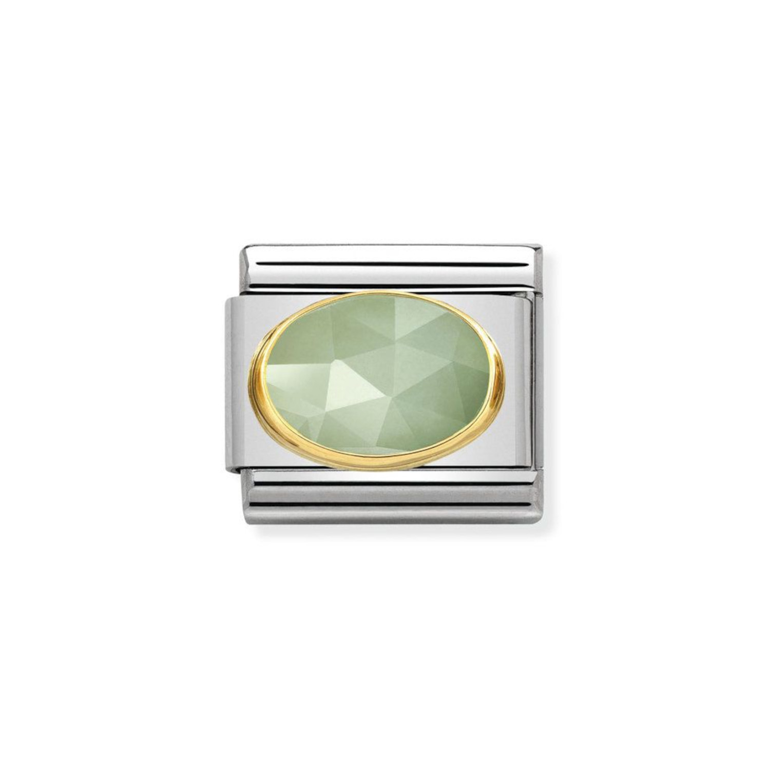 NOMINATION COMPOSABLE CLASSIC LINK IN 18K GOLD WITH GREEN JADE 030515/05