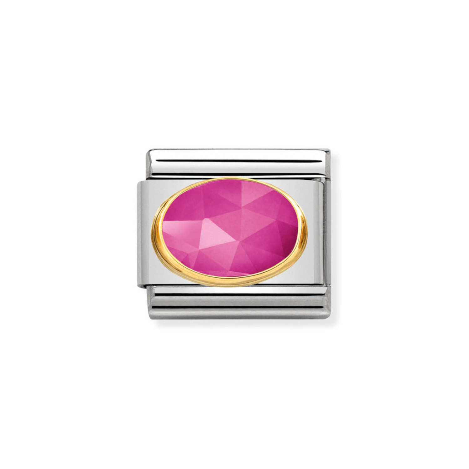 NOMINATION COMPOSABLE CLASSIC LINK IN 18K GOLD WITH FUCHSIA JADE 030515/08