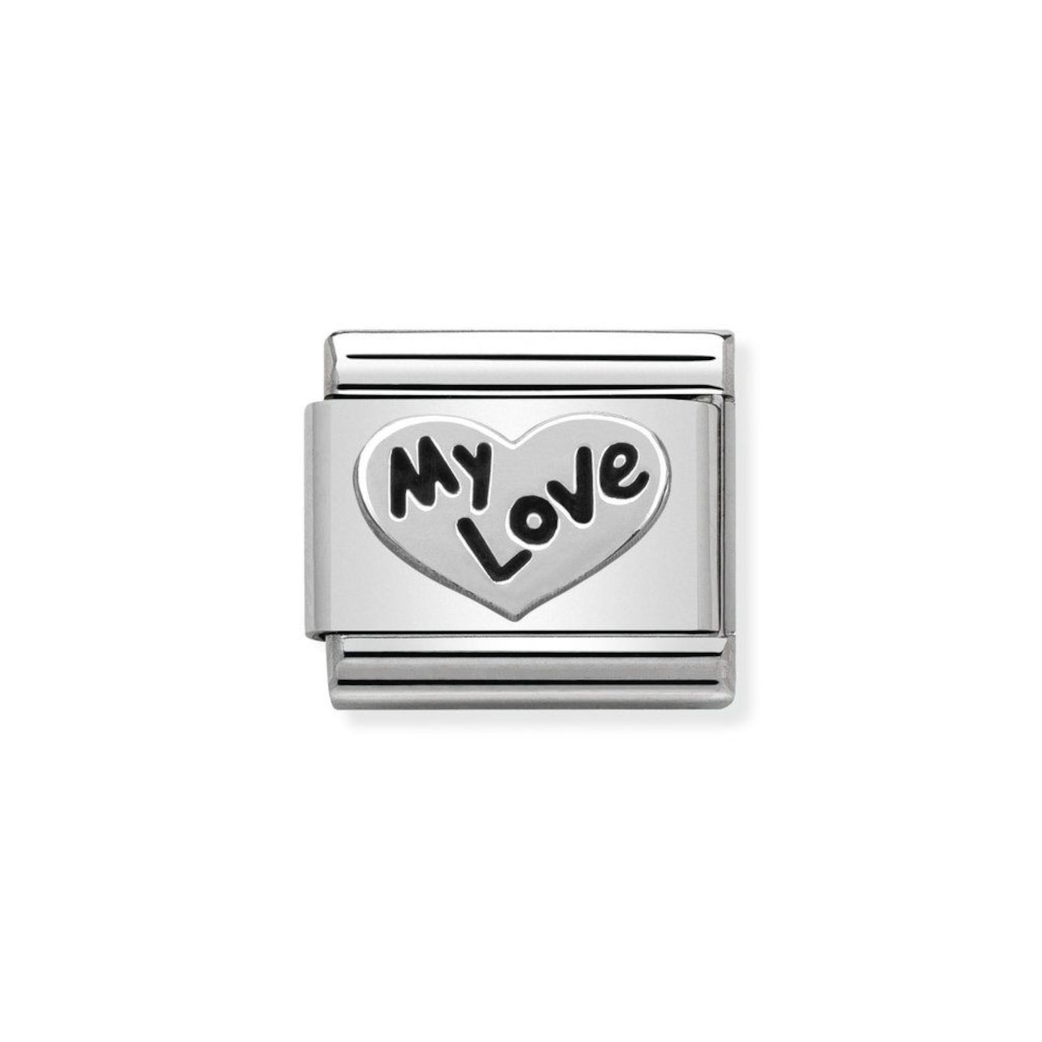 NOMINATION COMPOSABLE CLASSIC LINK HEART MY LOVE IN STERLING SILVER WITH ENAMEL 330101/09
