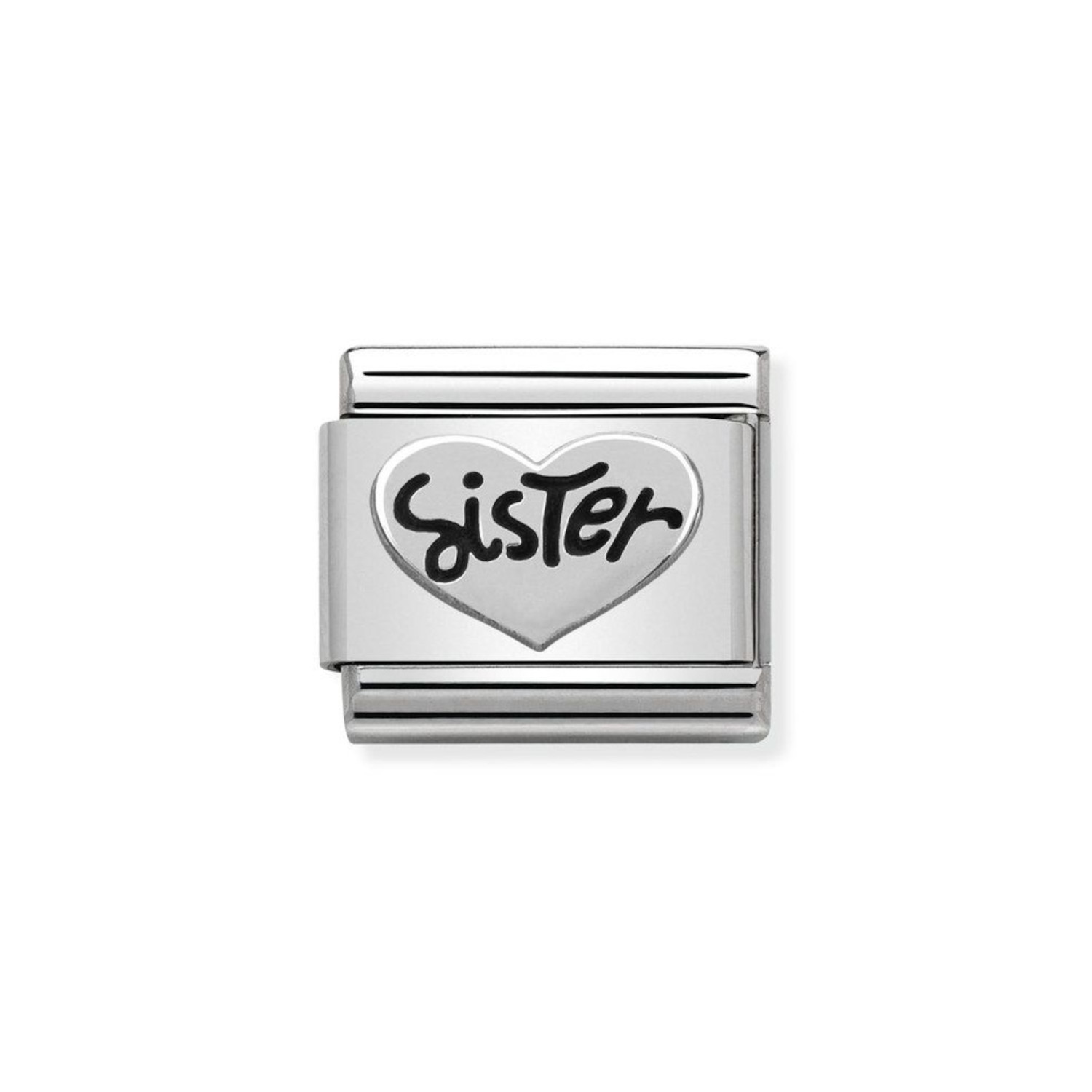NOMINATION COMPOSABLE CLASSIC LINK SISTER HEART IN STERLING SILVER WITH ENAMEL 330101/11