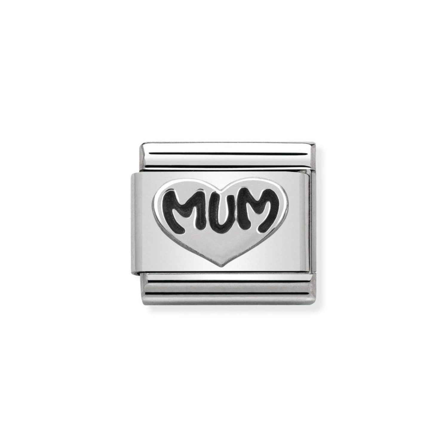 NOMINATION COMPOSABLE CLASSIC LINK MUM HEART IN STERLING SILVER WITH ENAMEL 330101/12