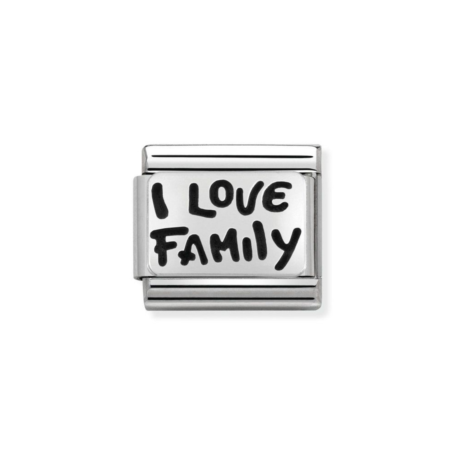 NOMINATION COMPOSABLE CLASSIC LINK I LOVE FAMILY IN STERLING SILVER WITH ENAMEL 330102/34