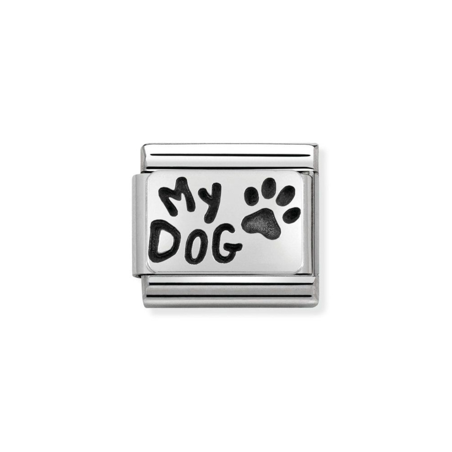 NOMINATION COMPOSABLE CLASSIC LINK MY DOG IN STERLING SILVER WITH ENAMEL 330102/35