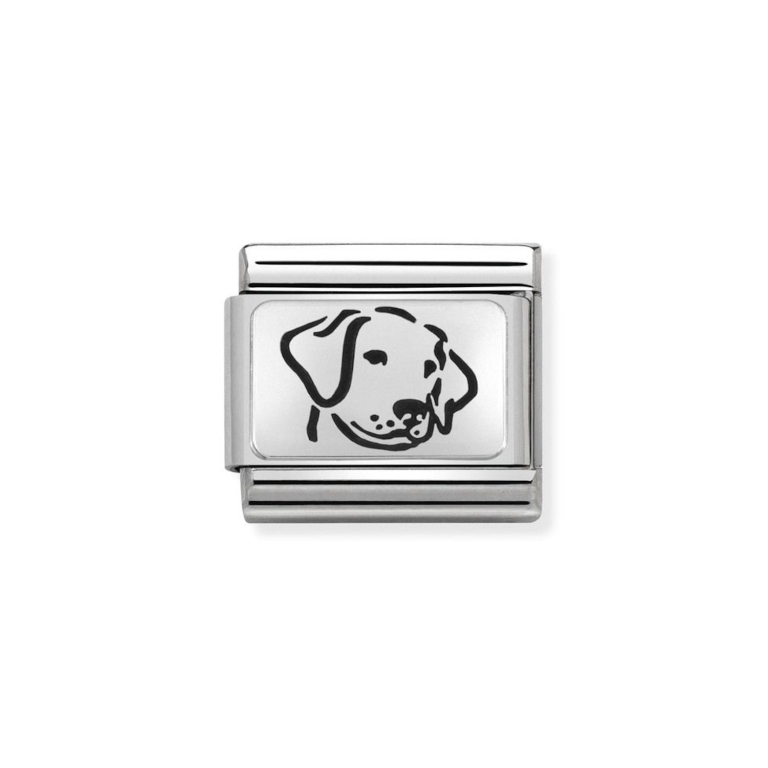 NOMINATION COMPOSABLE CLASSIC LINK DOG IN STERLING SILVER WITH ENAMEL 330109/06