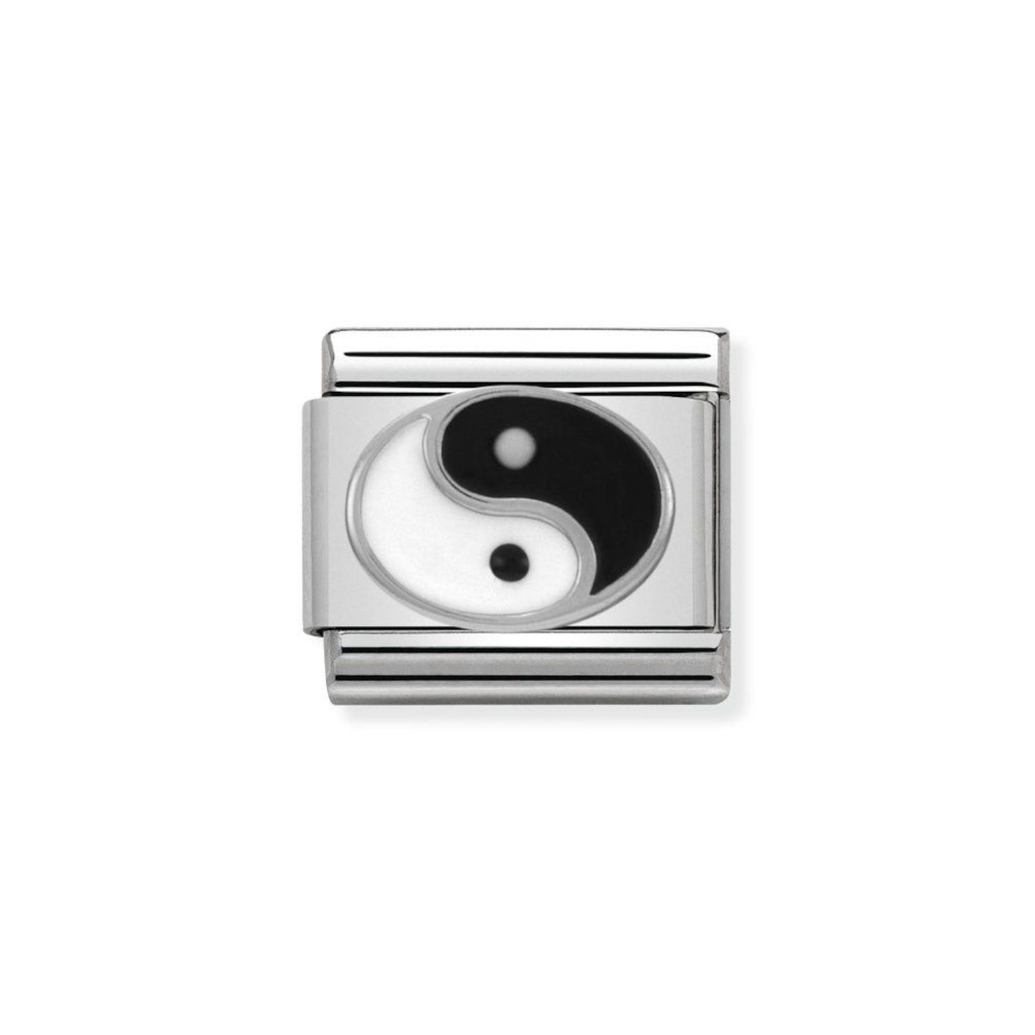 NOMINATION COMPOSABLE CLASSIC LINK YIN-YANG IN STERLING SILVER WITH ENAMEL 330202/14