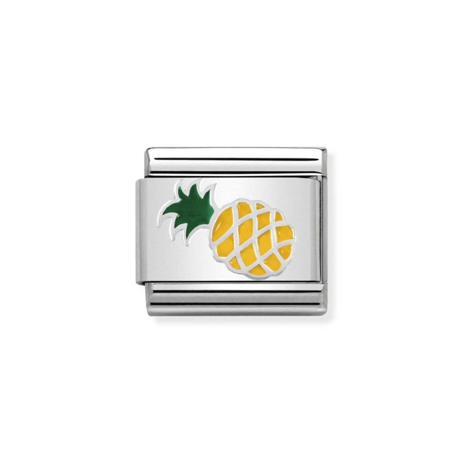 NOMINATION COMPOSABLE CLASSIC LINK PINAPPLE IN STERLING SILVER WITH ENAMEL 330202/45