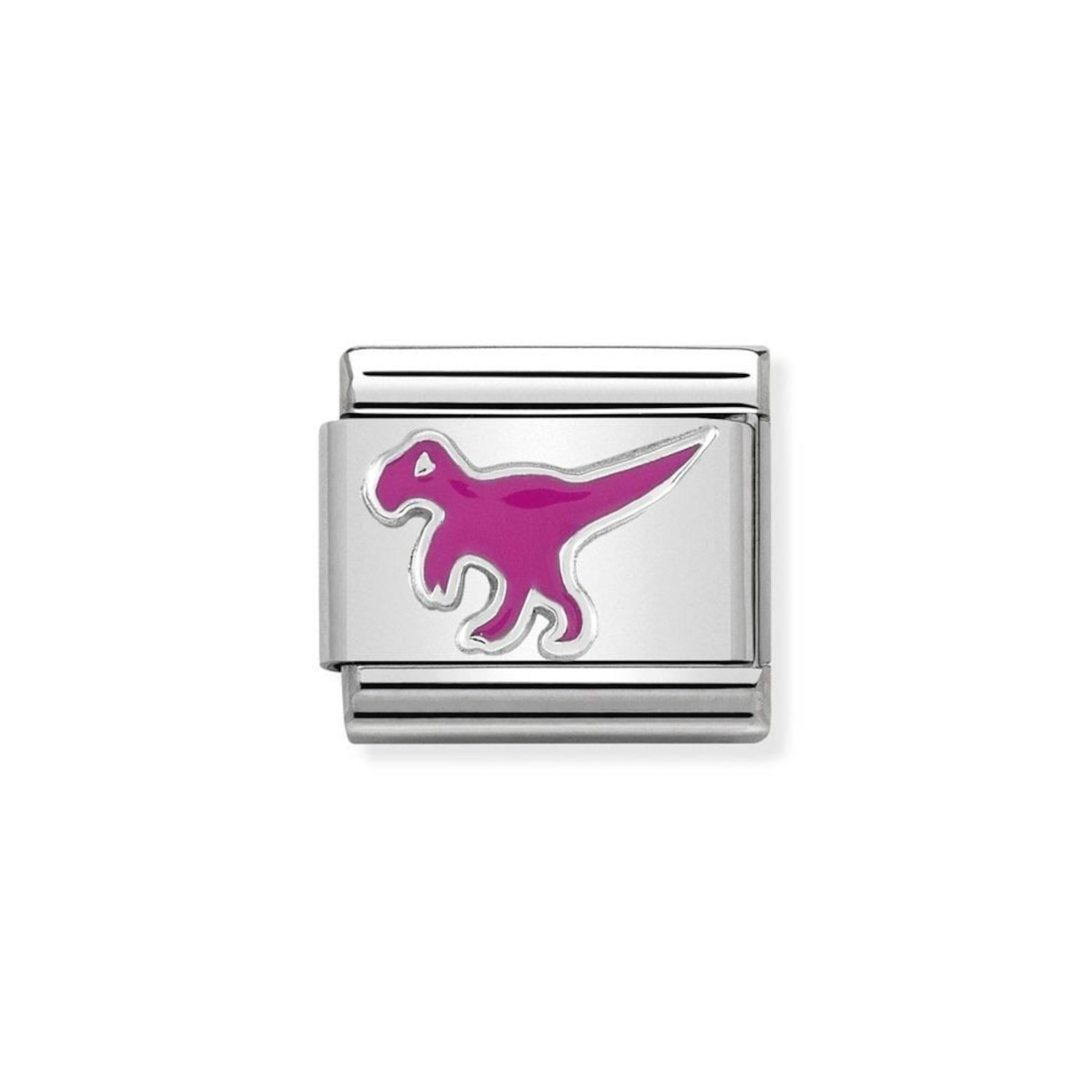 NOMINATION COMPOSABLE CLASSIC LINK TYREX IN STERLING SILVER WITH ENAMEL 330204/21
