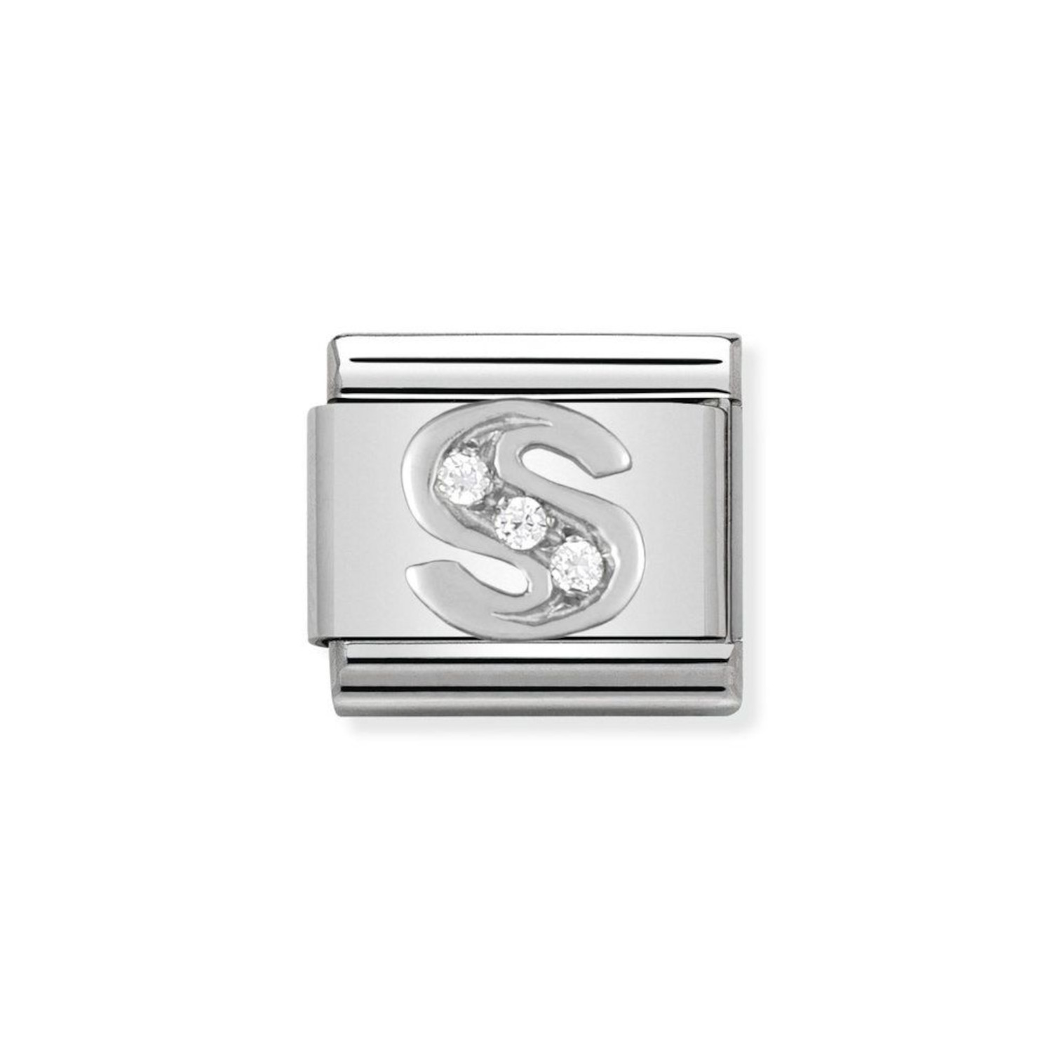 NOMINATION COMPOSABLE CLASSIC LINK LETTER S IN STERLING SILVER 330301/19