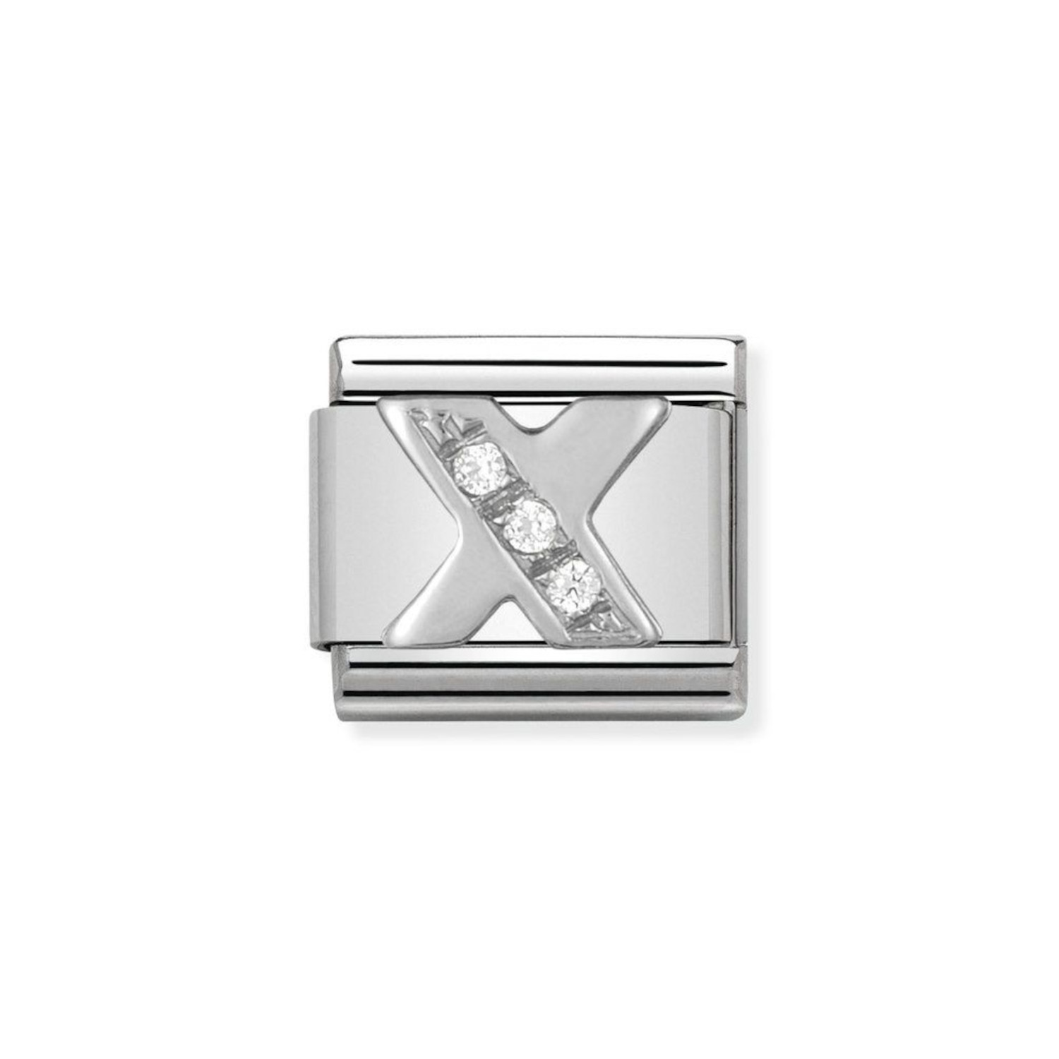 NOMINATION COMPOSABLE CLASSIC LINK LETTER X IN STERLING SILVER 330301/24