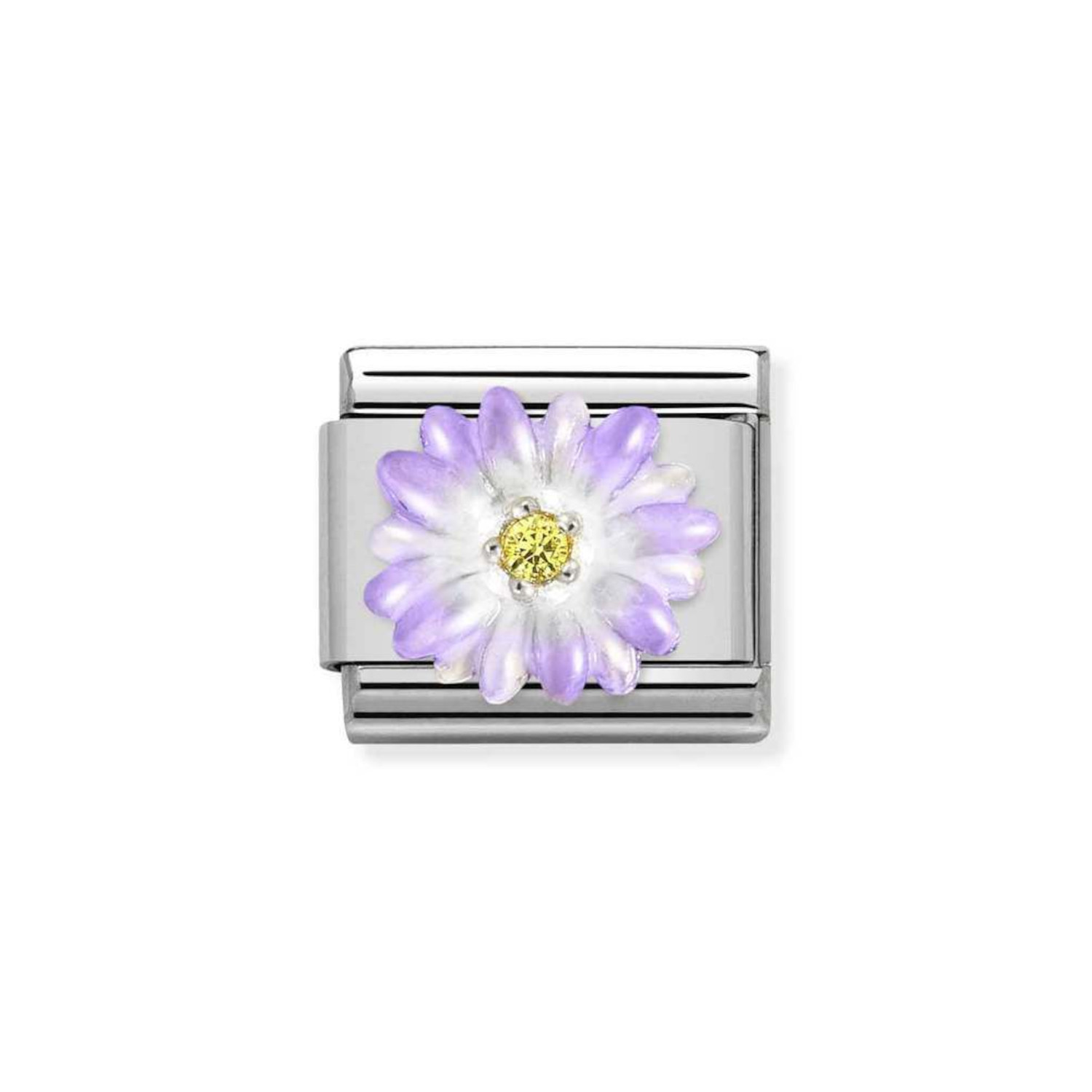 NOMINATION COMPOSABLE CLASSIC LINK IN STERLING SILVER WITH VIOLET FLOWER 330321/03