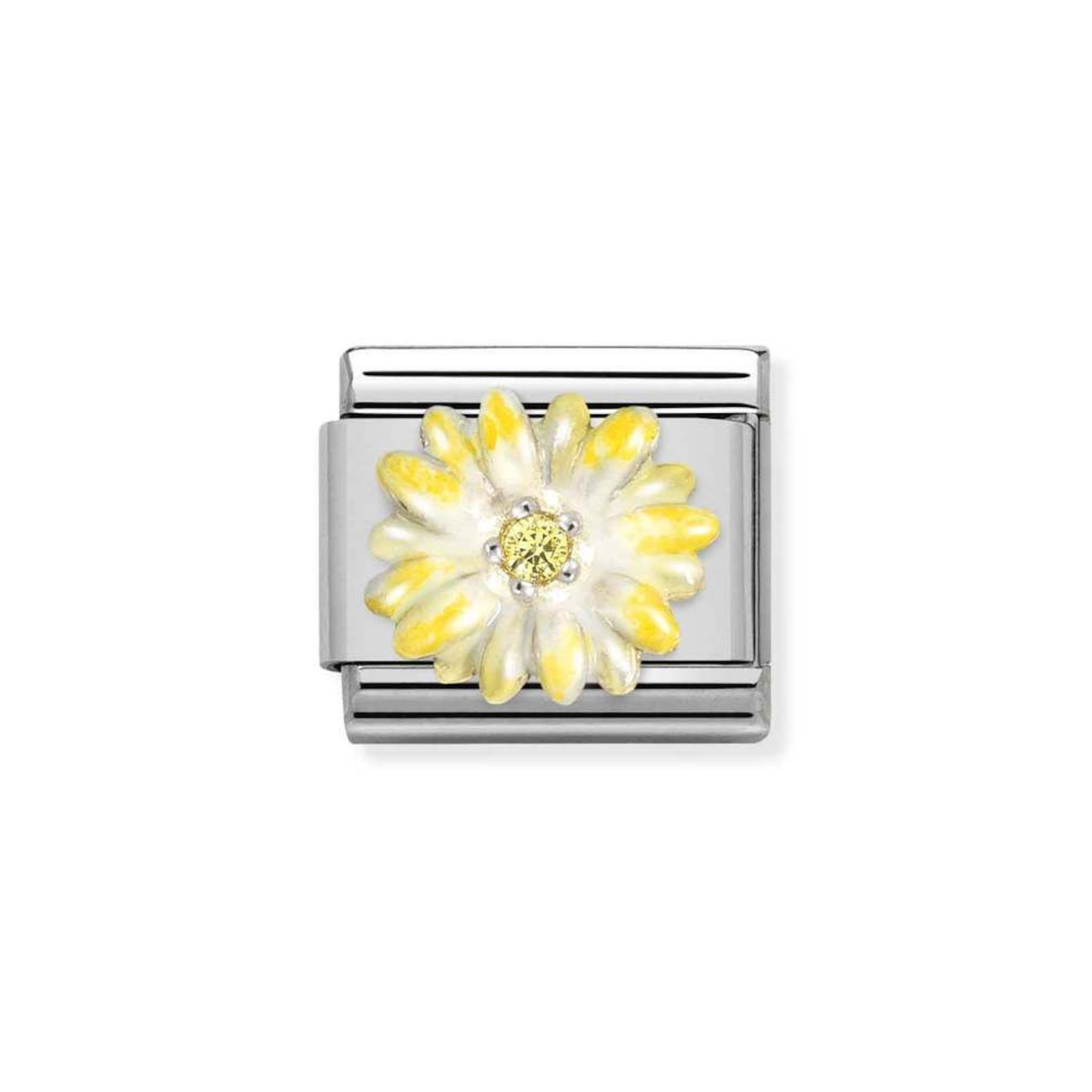 NOMINATION COMPOSABLE CLASSIC LINK IN STERLING SILVER WITH YELLOW FLOWER 330321/04
