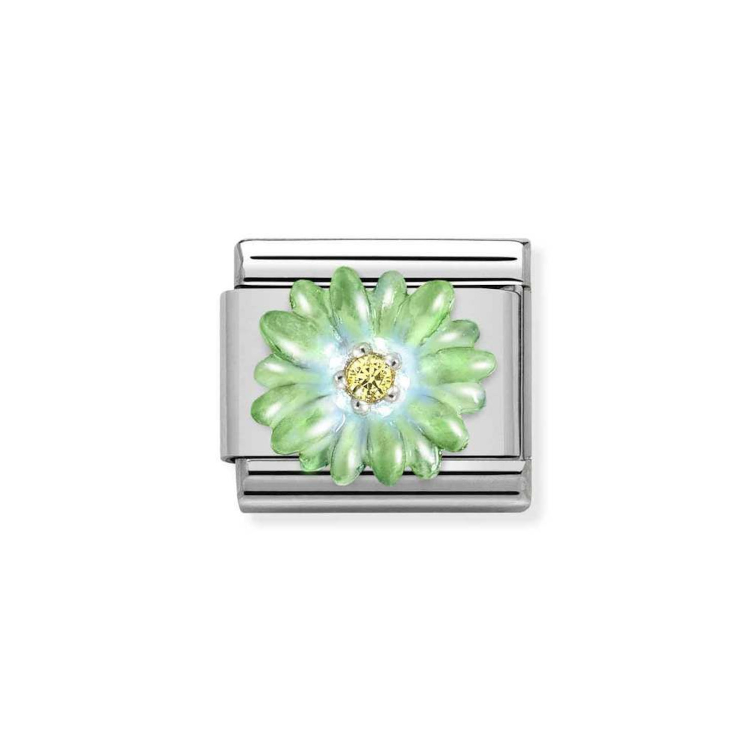 NOMINATION COMPOSABLE CLASSIC LINK IN STERLING SILVER WITH GREEN FLOWER 330321/07