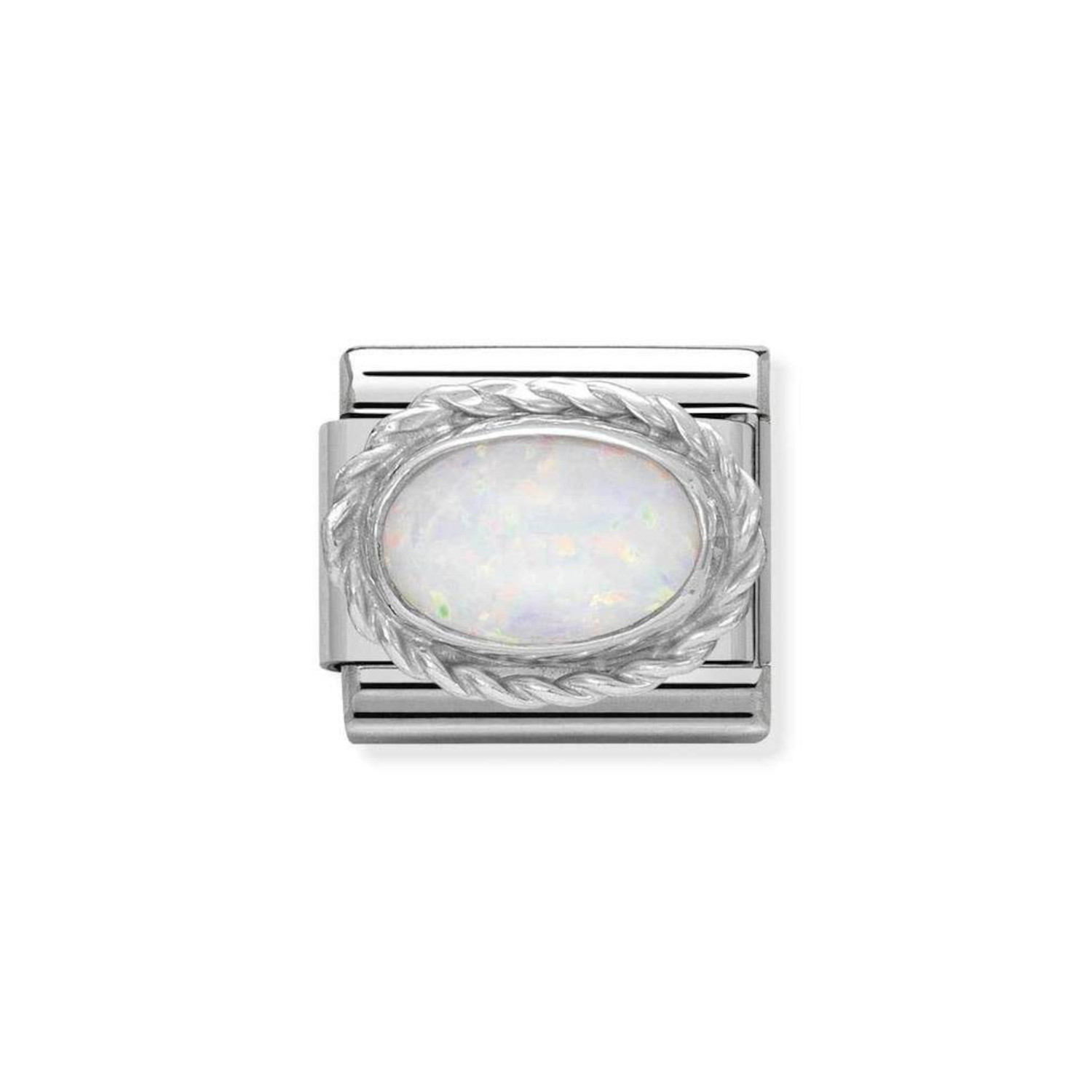 NOMINATION COMPOSABLE CLASSIC LINK IN STERLING SILVER WITH OPAL 330503/07