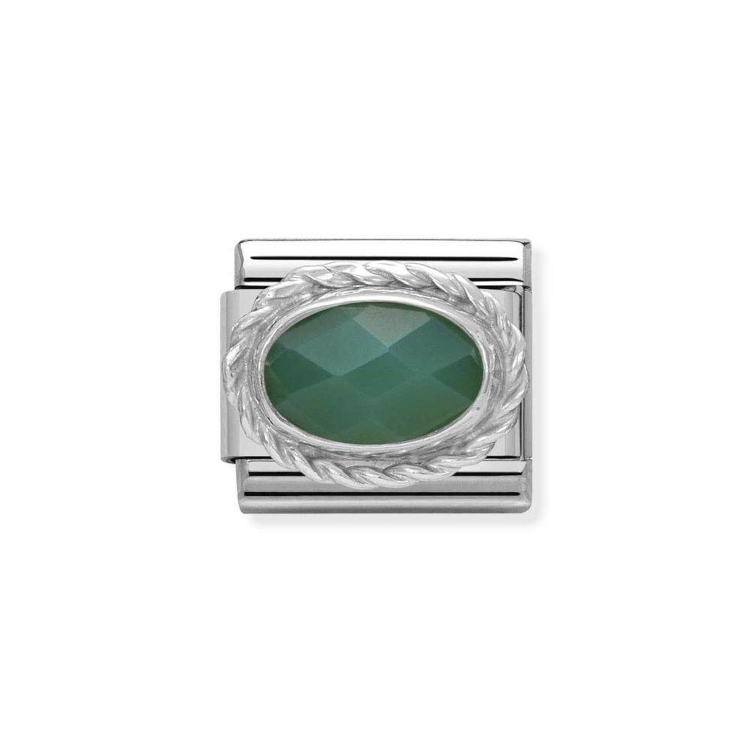 NOMINATION COMPOSABLE CLASSIC LINK IN STERLING SILVER WITH GREEN AGATE 330503/27