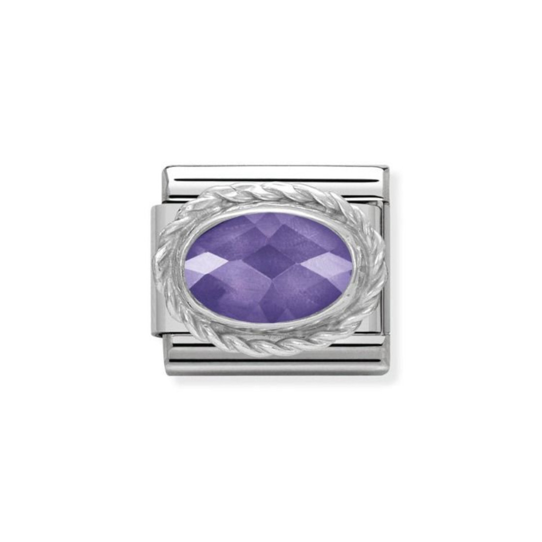 NOMINATION COMPOSABLE CLASSIC LINK IN STERLING SILVER WITH FACETED PURPLE STONE 330604/001