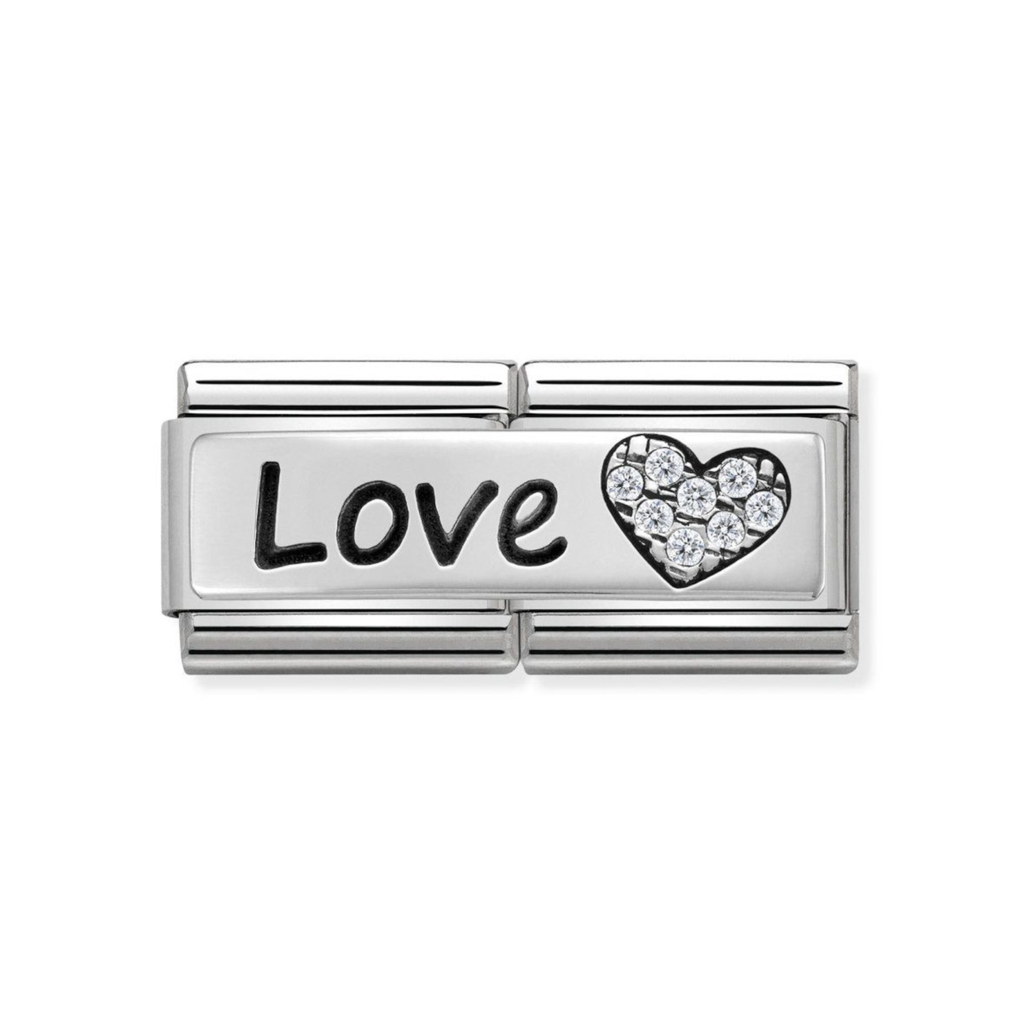 NOMINATION COMPOSABLE CLASSIC DOUBLE LINK LOVE IN STERLING SILVER WITH ENAMEL 330731/05