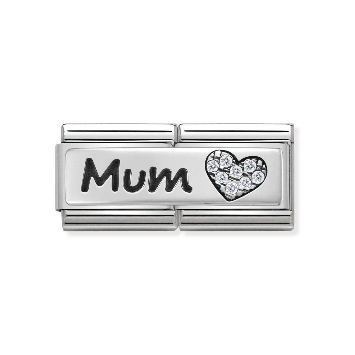 NOMINATION COMPOSABLE CLASSIC DOUBLE LINK MUM IN STERLING SILVER WITH ENAMEL330731/07
