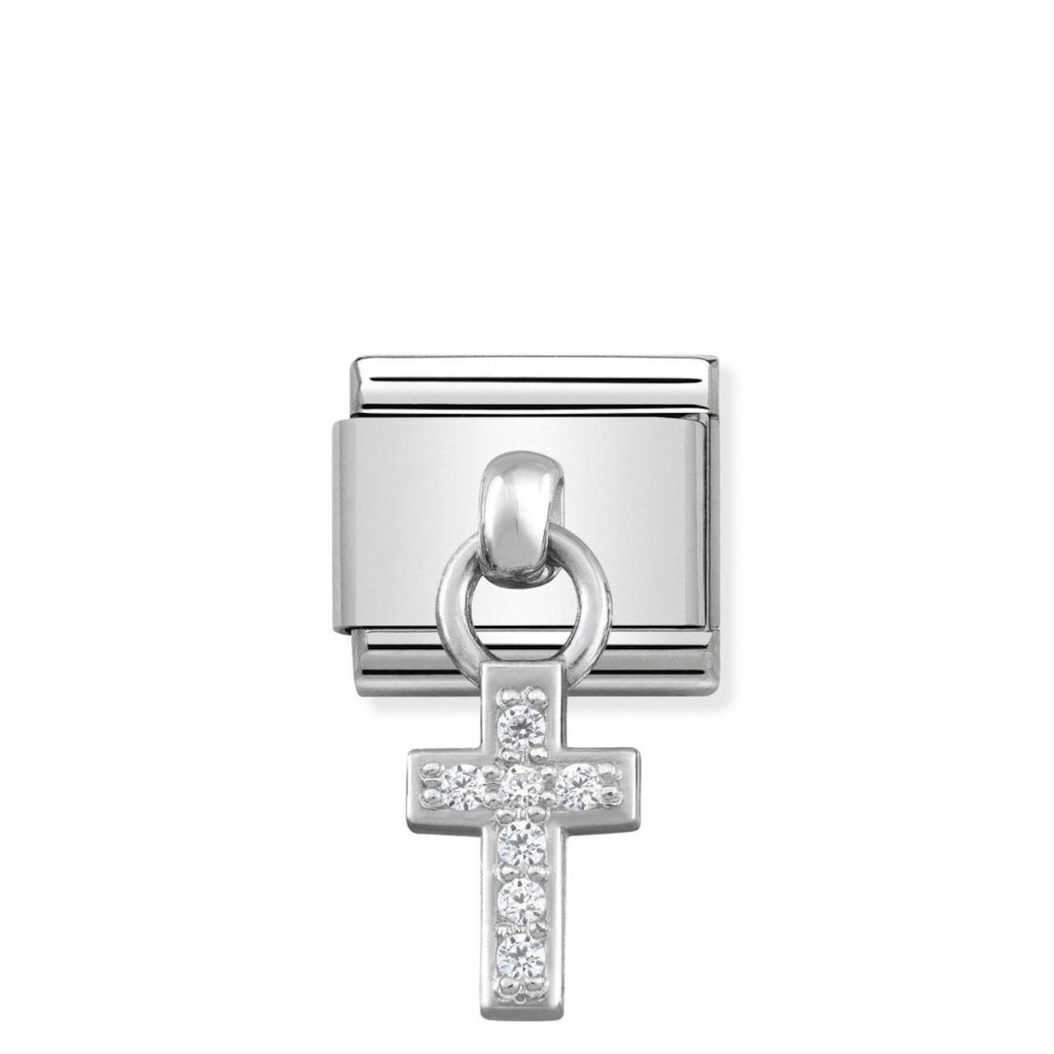 NOMINATION COMPOSABLE CLASSIC LINK WITH PENDANT CROSS IN STERLING SILVER 331800/04