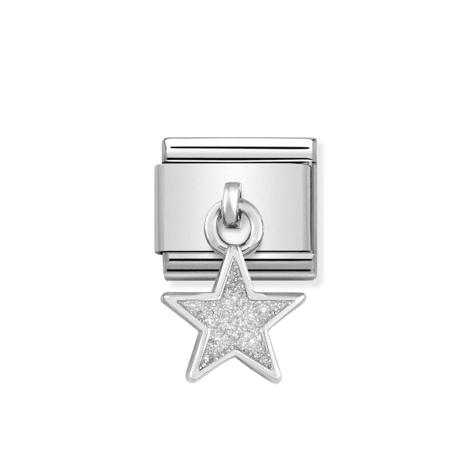 NOMINATION COMPOSABLE CLASSIC LINK WITH PENDANT WHITE GLITTER STAR IN STERLING SILVER 331805/02