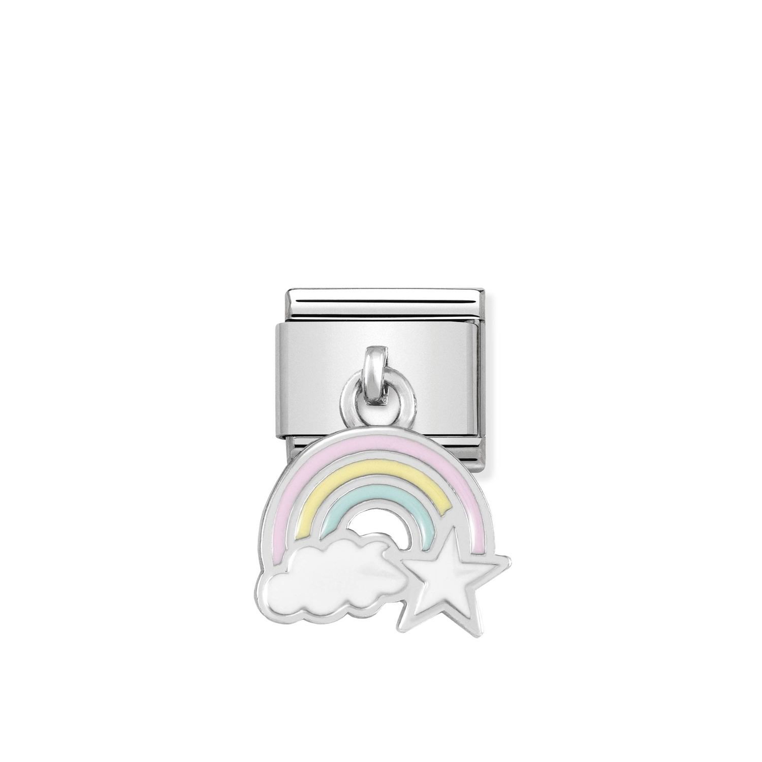 NOMINATION COMPOSABLE CLASSIC LINK WITH PENDANT RAINBOW WITH CLOUD IN STERLING SILVER 331805/17