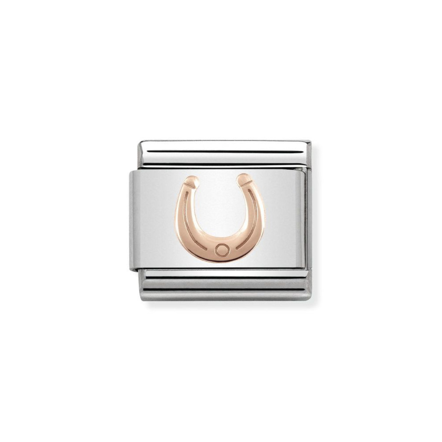 NOMINATION COMPOSABLE CLASSIC LINK ENGRAVED HORSESHOE IN 9K ROSE GOLD 430104/05